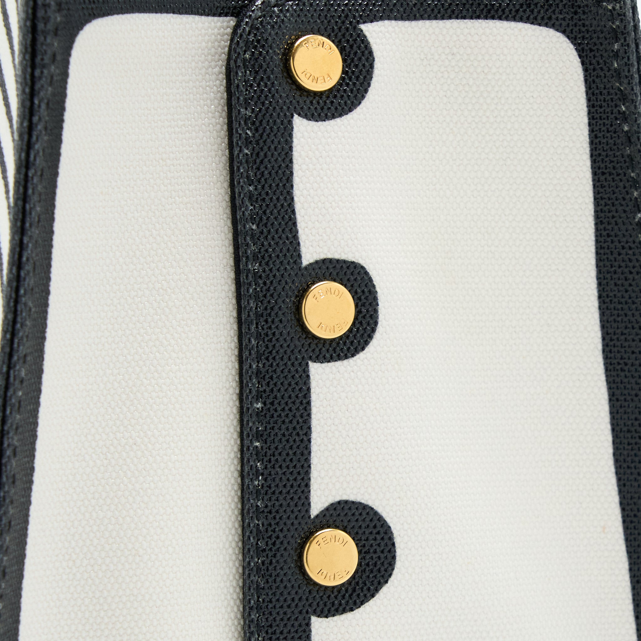 FENDI X VIDES COATED CANVAS PEEKABOO DEFENDER COVER WHITE BLACK