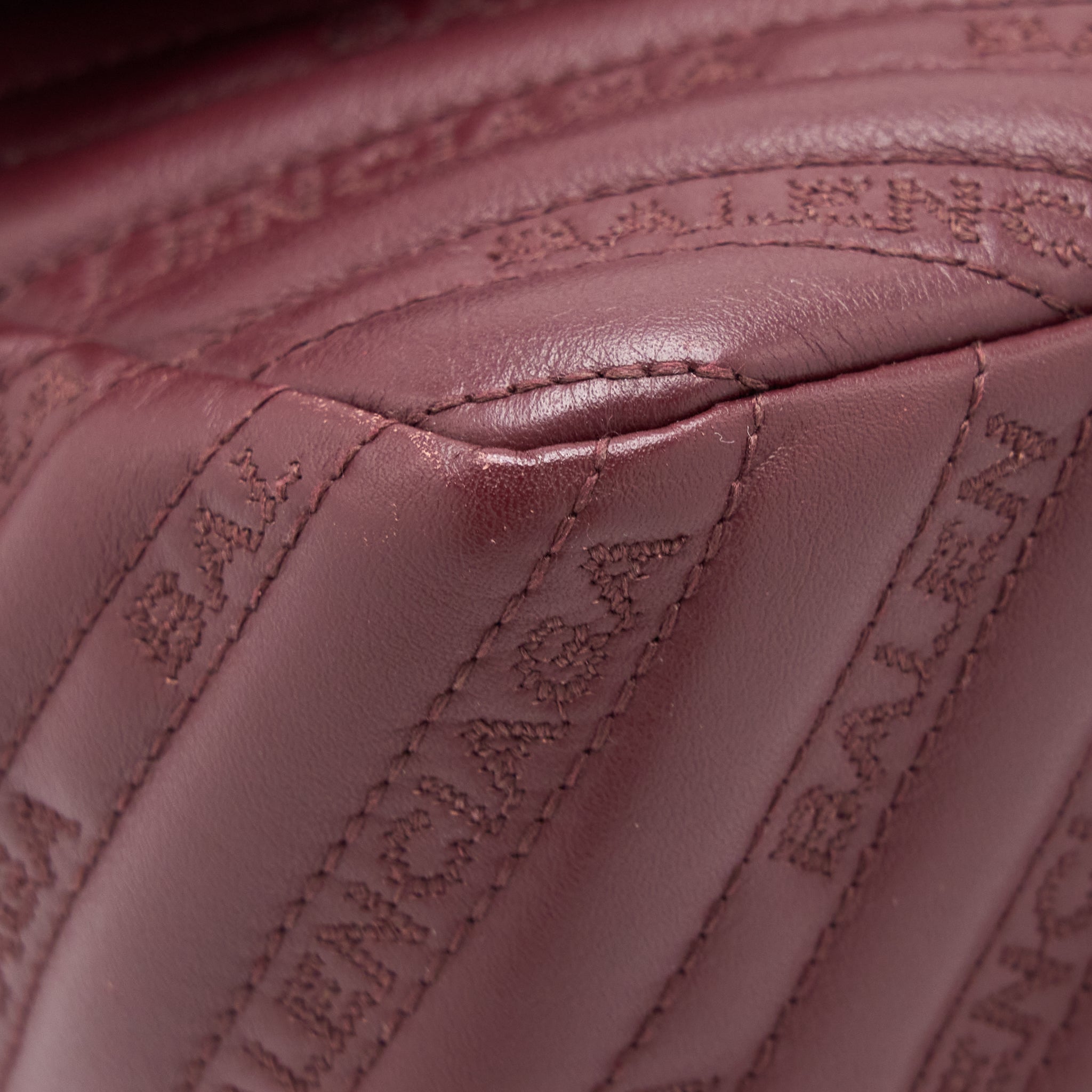 BALENCIAGA LOGO SHOULDER BAG DARK RED SHW