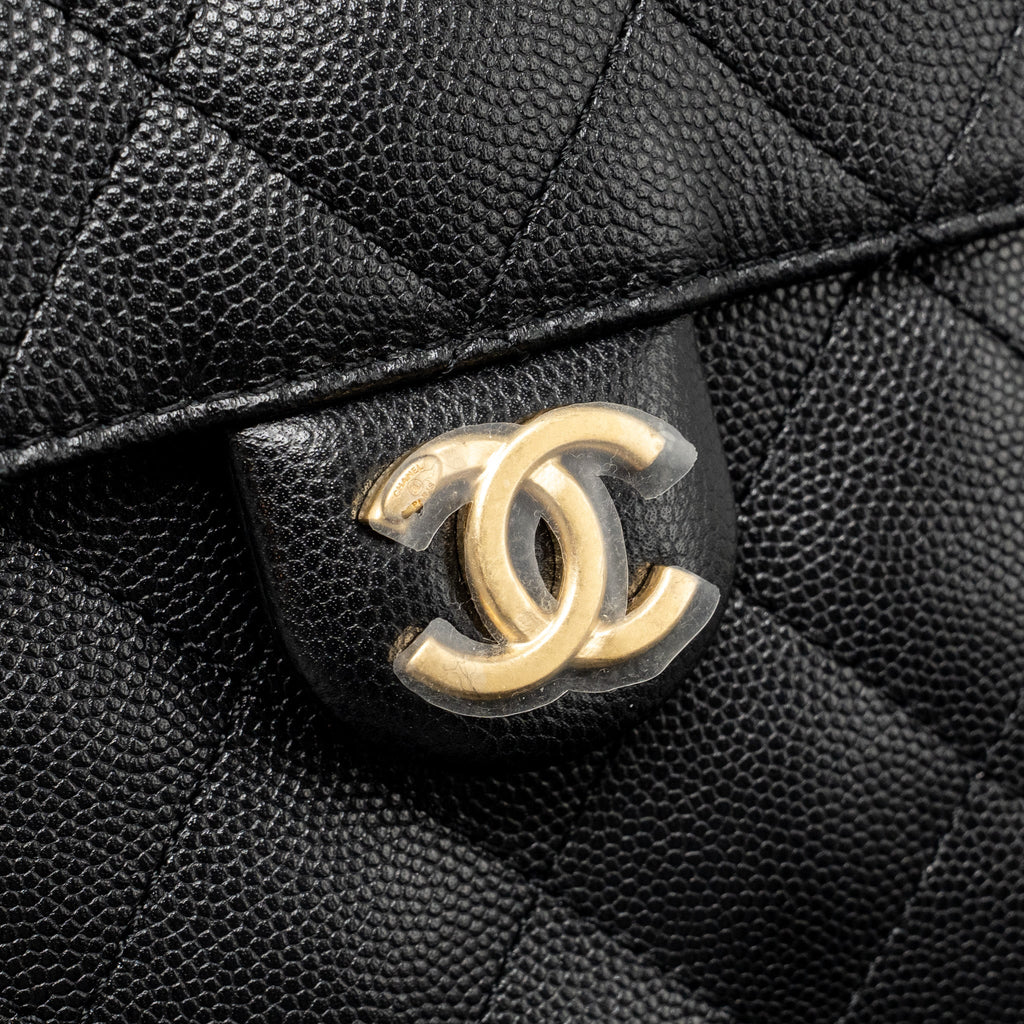 CHANEL SMALL 25 HANDBAG GRAINED CALFSKIN BLACK GHW (MICROCHIP)