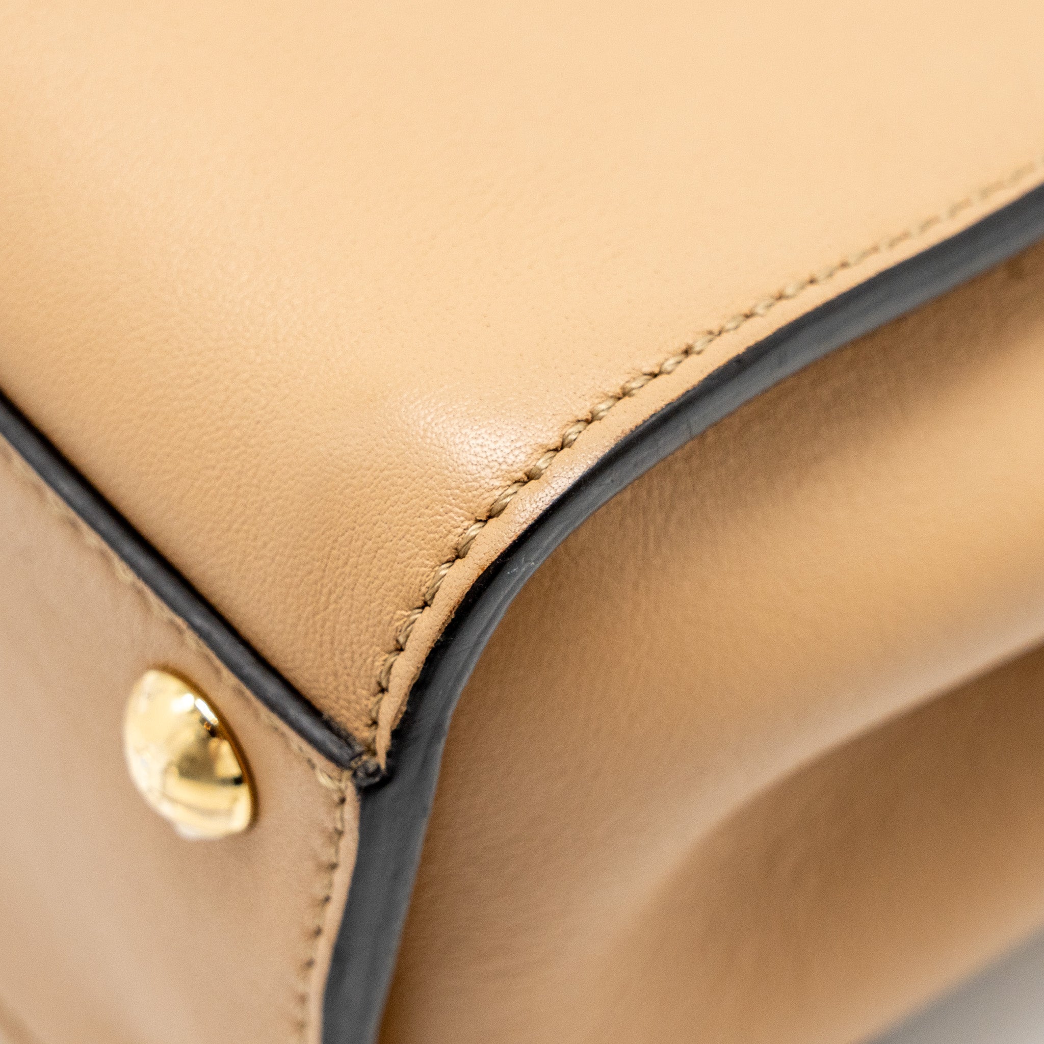 FENDI MINI PEEKABOO CALFSKIN BEIGE GHW
