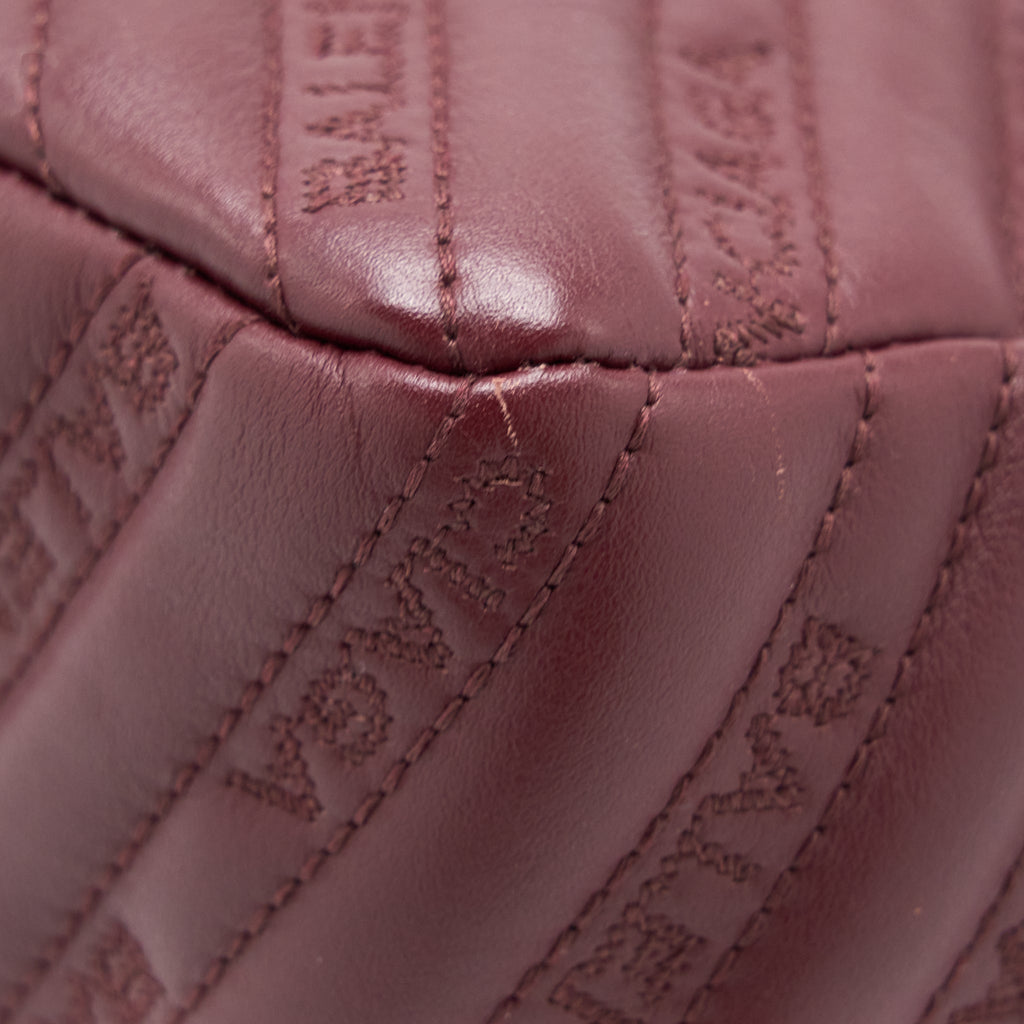 BALENCIAGA LOGO SHOULDER BAG DARK RED SHW