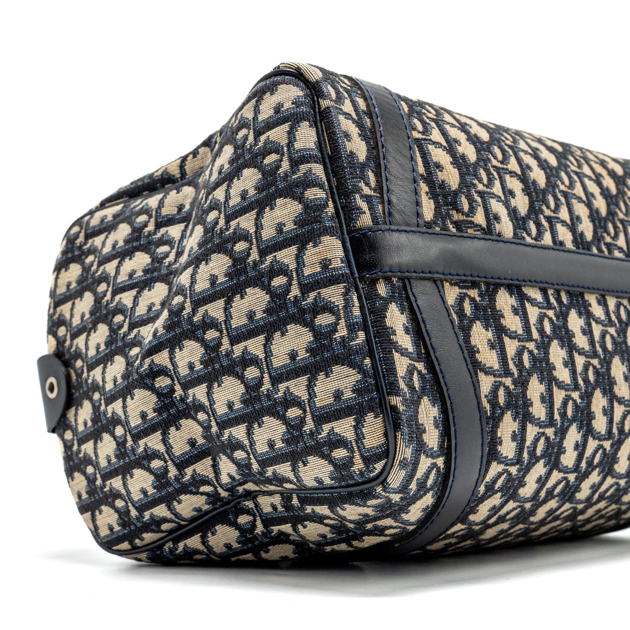 DIOR VINTAGE BOWLING BAG BLUE OBLIQUE CANVAS SHW