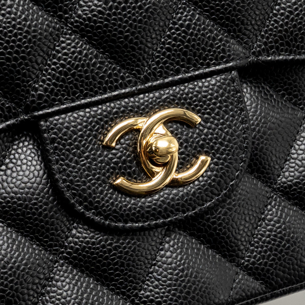 CHANEL JUMBO CLASSIC DOUBLE FLAP BAG CAVIAR BLACK GHW