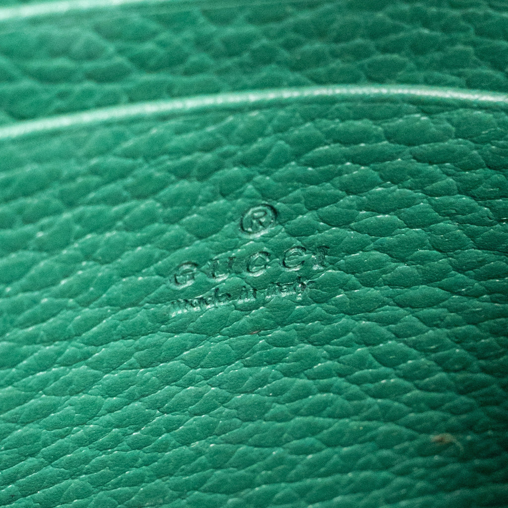 GUCCI MINI DIONYSUS WALLET ON CHAIN CALFSKIN GREEN MULTICOLOUR HARDWARE