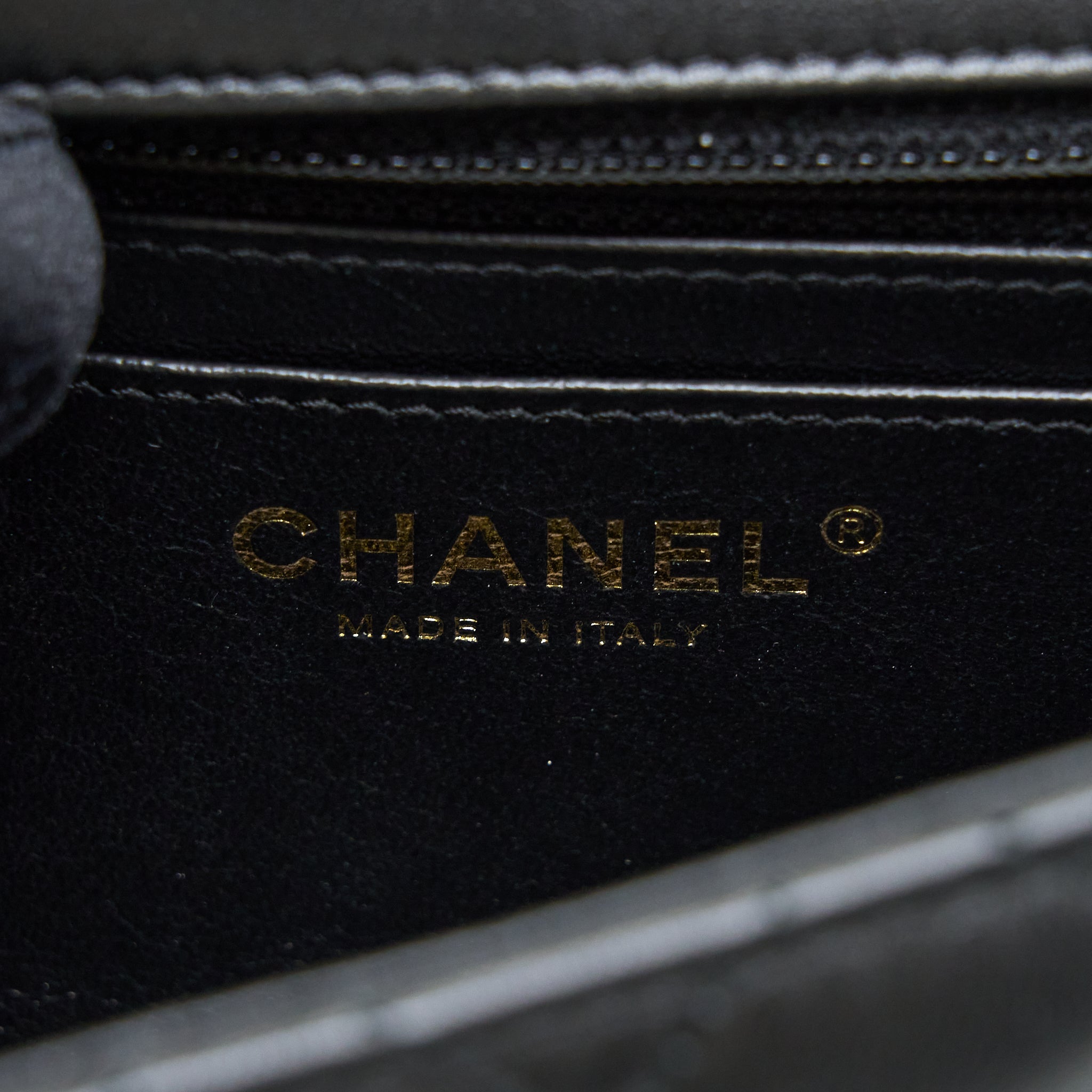 CHANEL CLASSIC MINI SQUARE FLAP BAG LAMBSKIN BLACK GHW