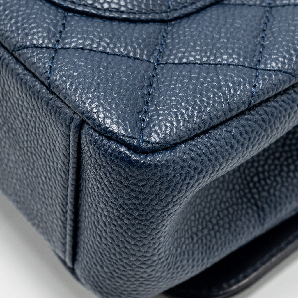 CHANEL FILIGREE FLAP BAG CAVIAR NAVY/BLACK GHW