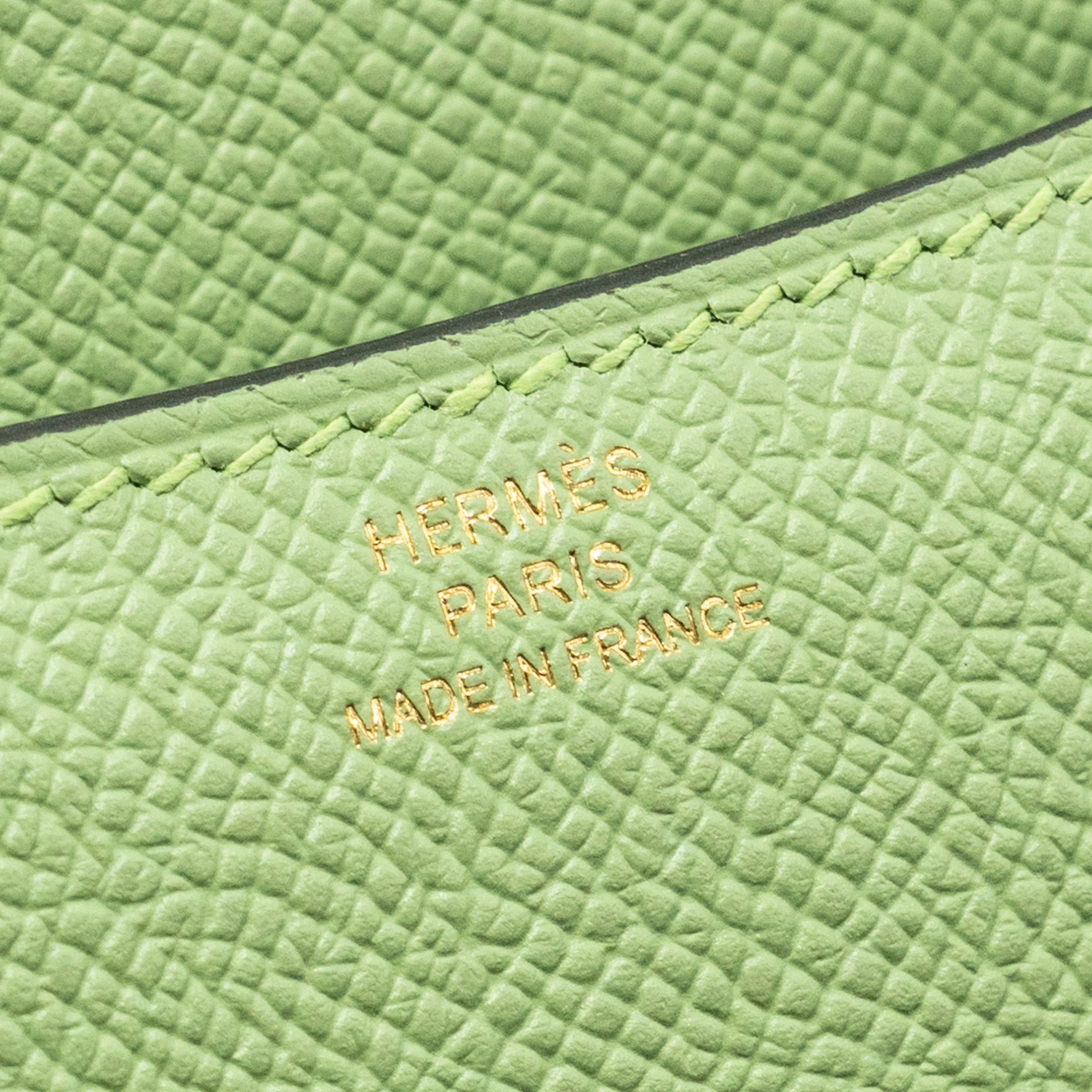 HERMES MINI CONSTANCE EPSOM VERT CRIQUET GHW