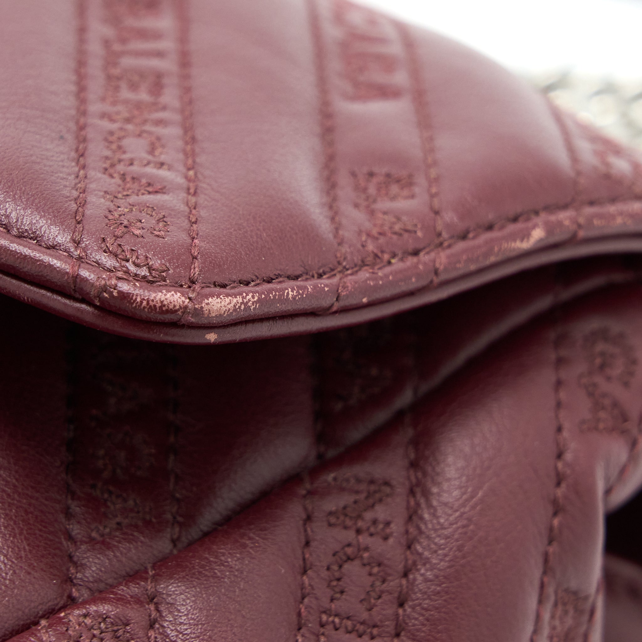 BALENCIAGA LOGO SHOULDER BAG DARK RED SHW