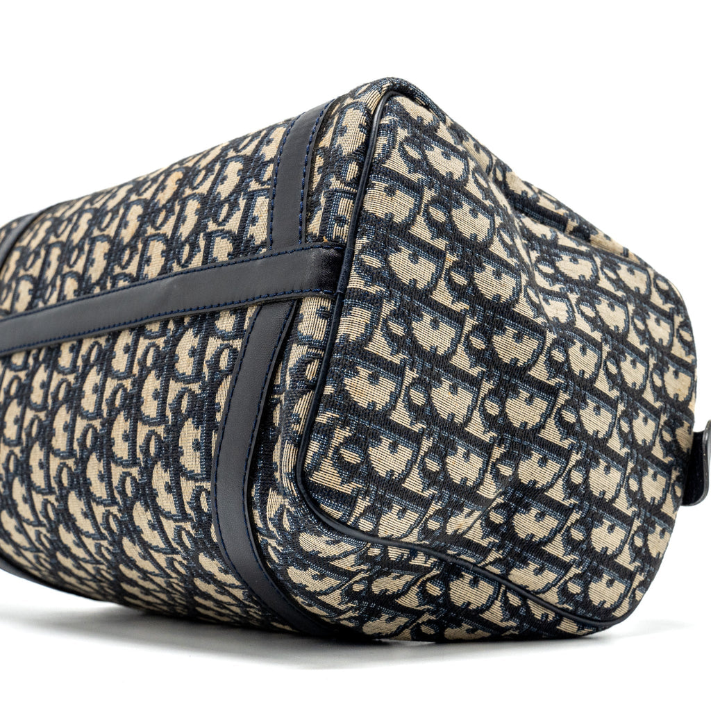 DIOR VINTAGE BOWLING BAG BLUE OBLIQUE CANVAS SHW