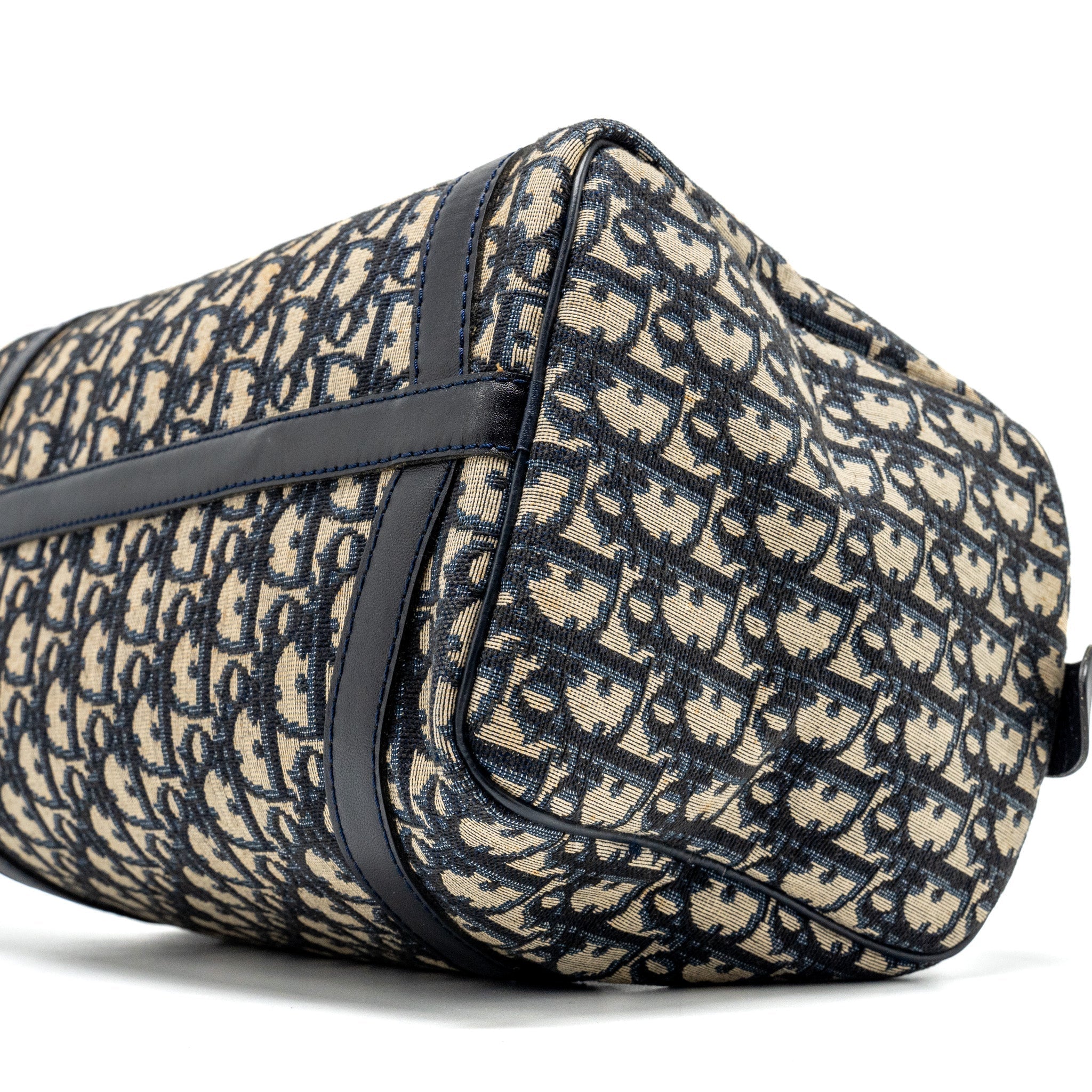 DIOR VINTAGE BOWLING BAG BLUE OBLIQUE CANVAS SHW