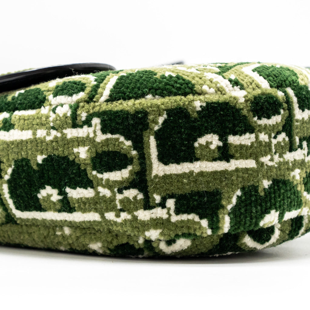 DIOR MEN’S SADDLE BAG FABRIC DIOR OBLIQUE GREEN SHW