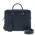 PRADA SAFFIANO BRIEFCASE NAVY SHW