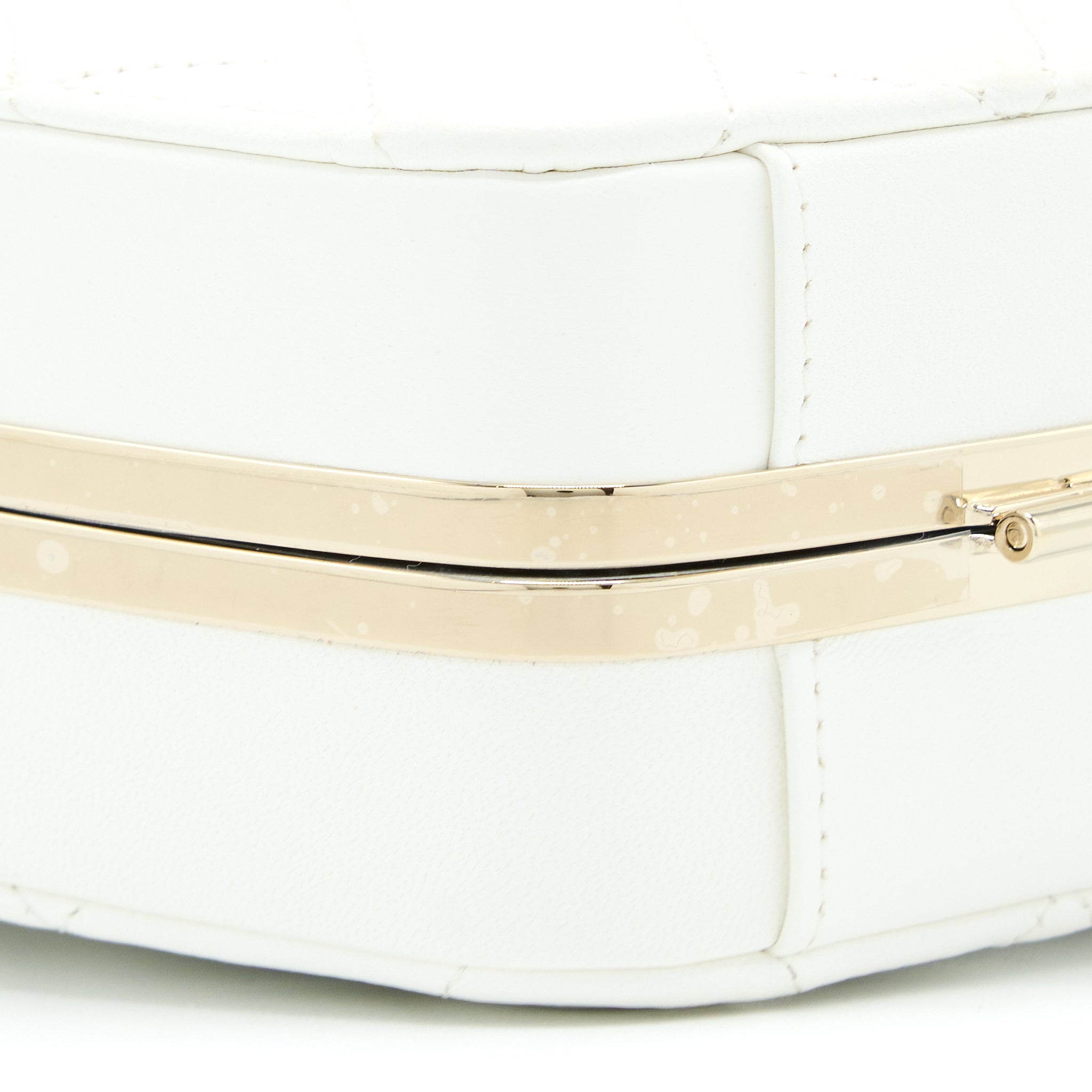 CHANEL QUILTED CLUTCH BAG LAMBSKIN WHITE LGHW