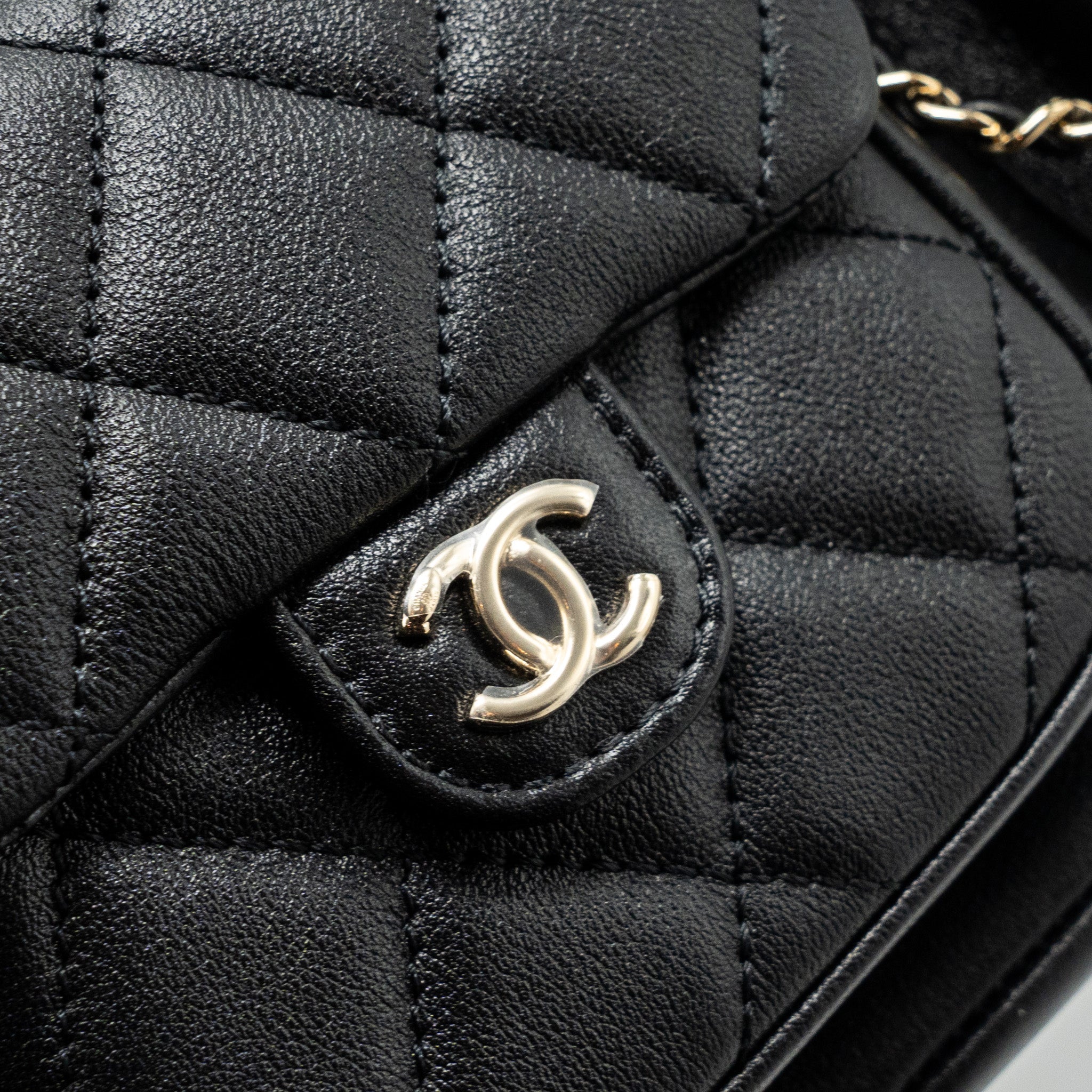 CHANEL 23A TRIPLE PACK BACKPACK CALFSKIN BLACK LGHW (MICROCHIP)