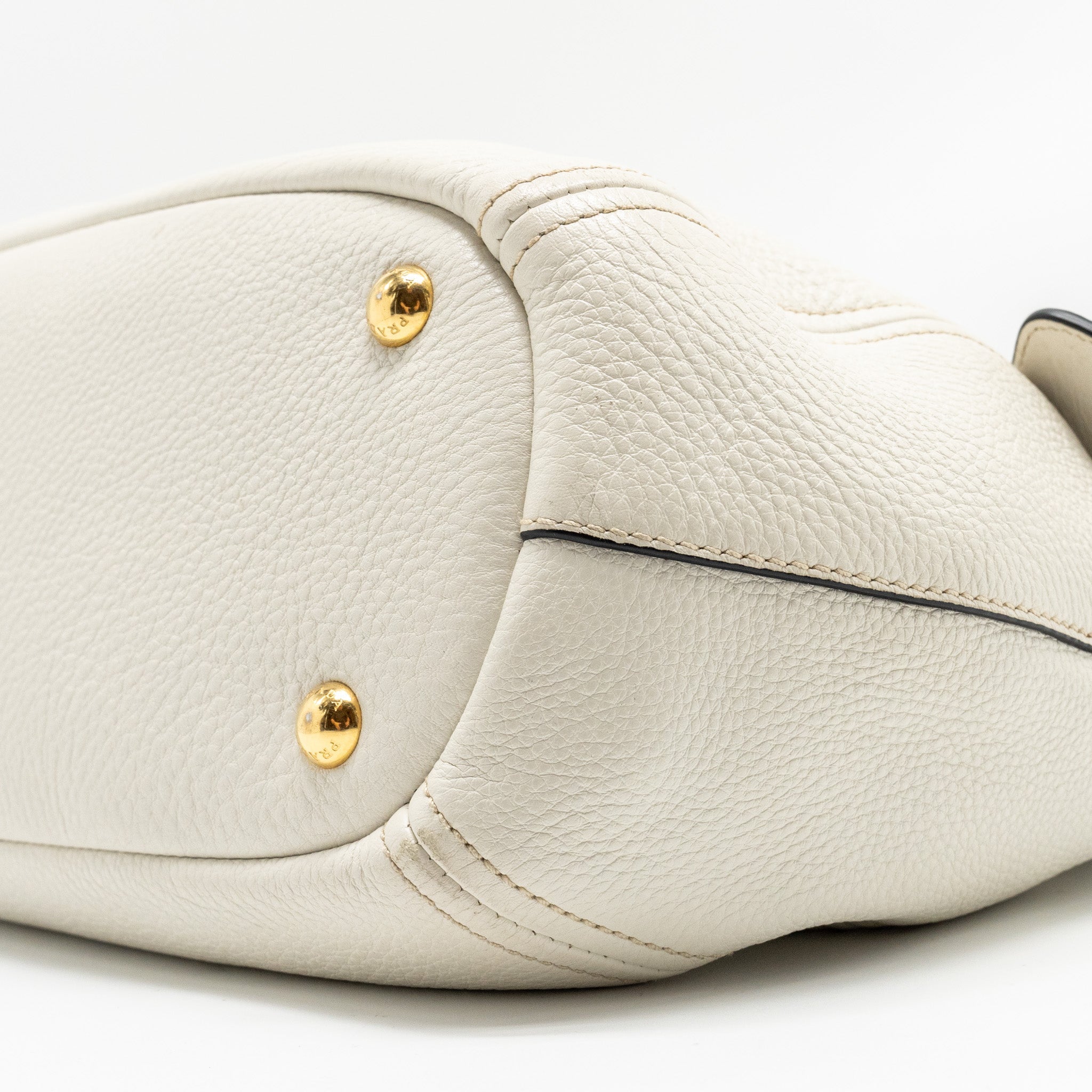PRADA VITELLO DAINO BAG LEATHER WHITE GHW