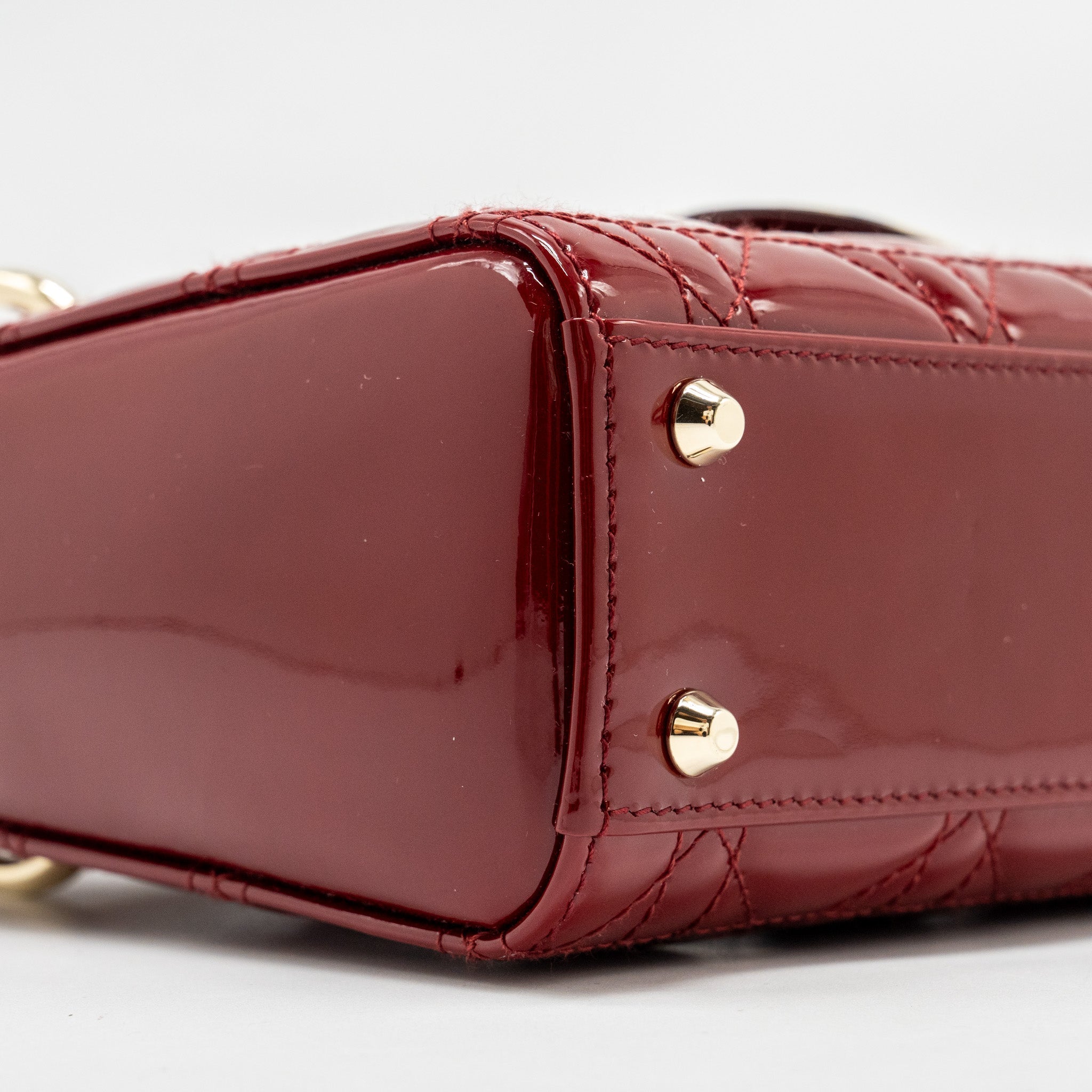DIOR MINI LADY DIOR PATENT RED LGHW