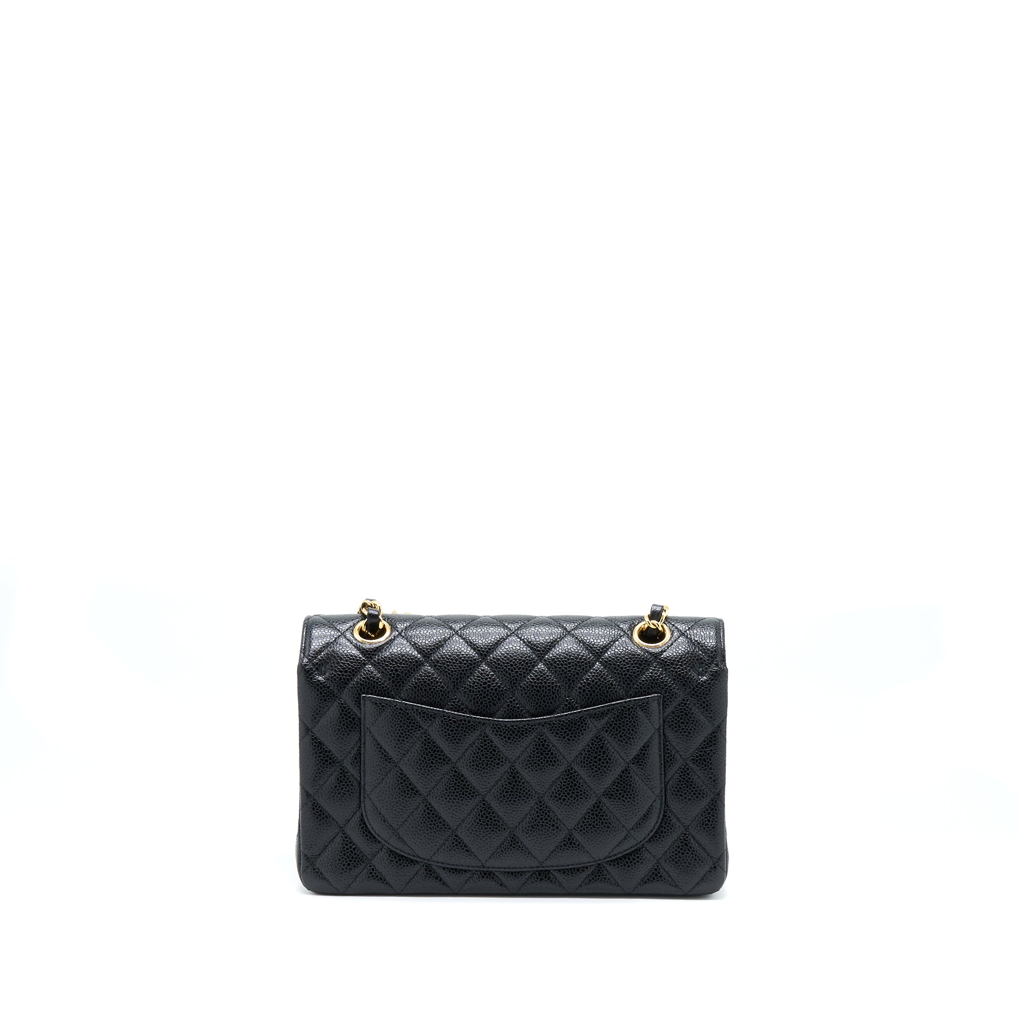 CHANEL SMALL CLASSIC FLAP BAG CAVIAR BLACK GHW(MICROCHIP)