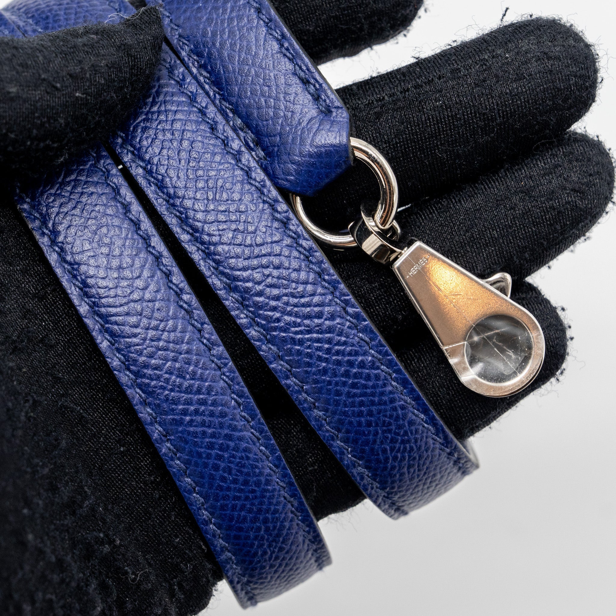 HERMES BOLIDE 1923 30 EPSOM BLUE/MULTICOLOUR SHW