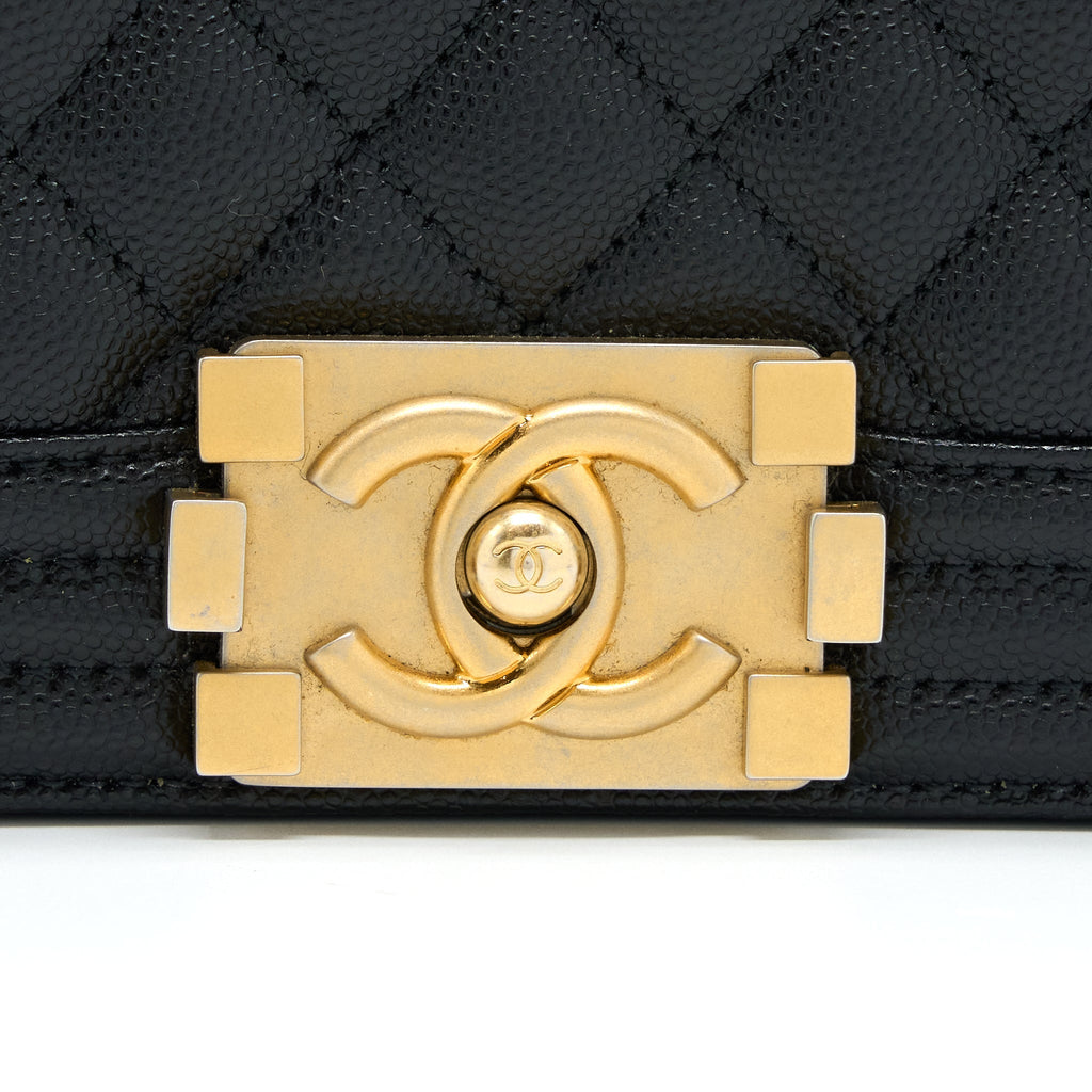 CHANEL SMALL BOY BAG CAVIAR BLACK GHW