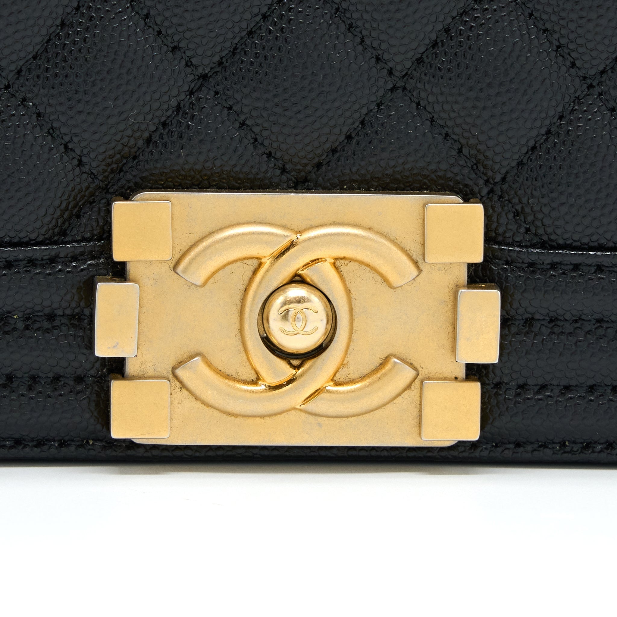 CHANEL SMALL BOY BAG CAVIAR BLACK GHW