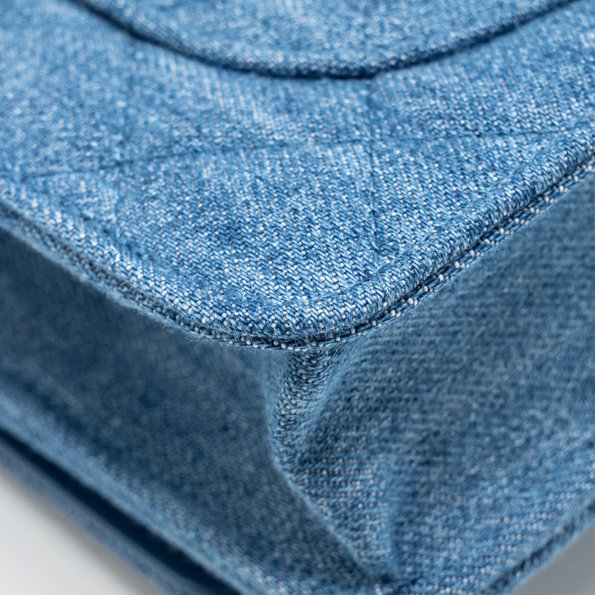 CHANEL PEARL CRUSH WALLET ON CHAIN DENIM BLUE GHW (MICROCHIP)