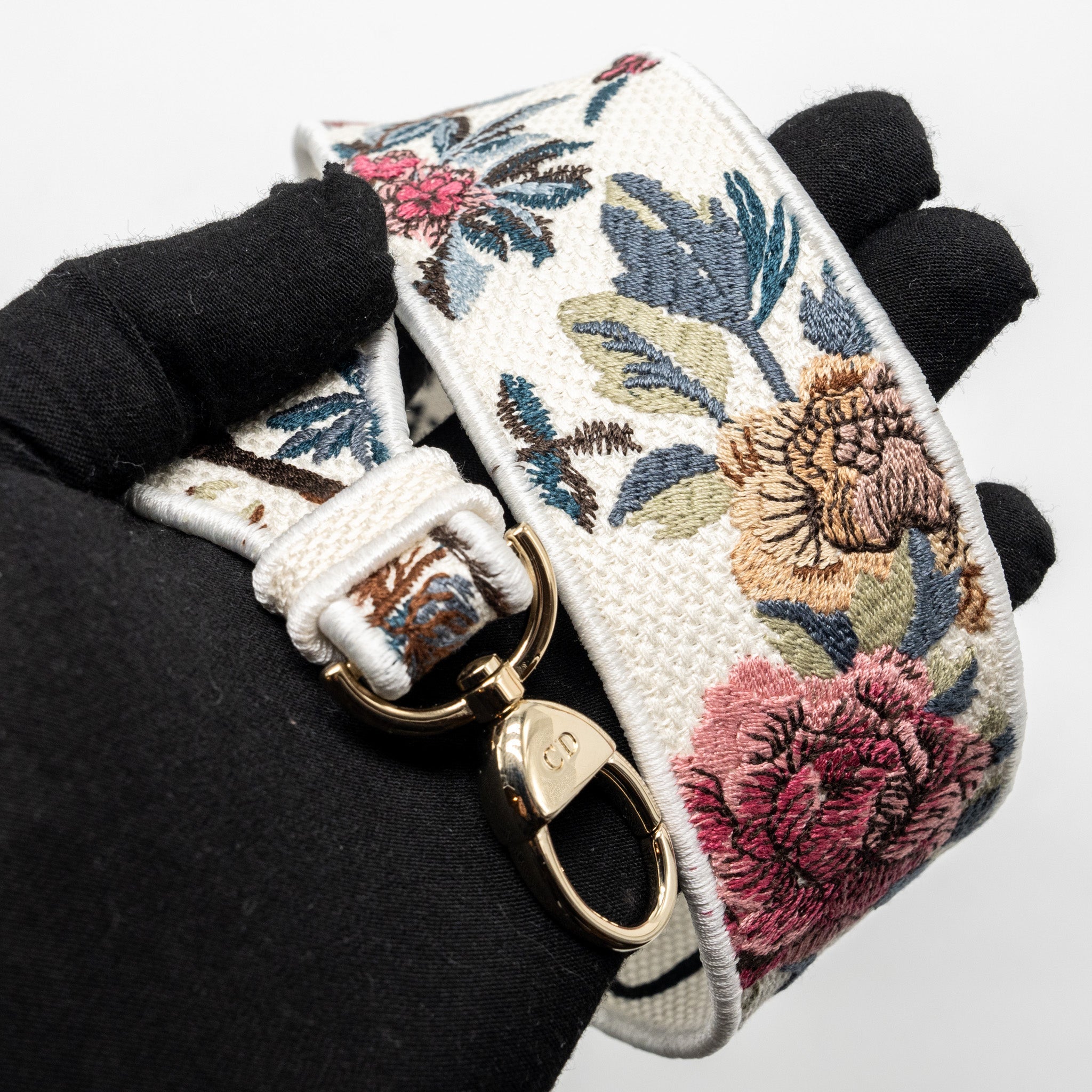 DIOR MEDIUM LADY D-LITE BAG EMBROIDERY WHITE/MULTICOLOR LGHW