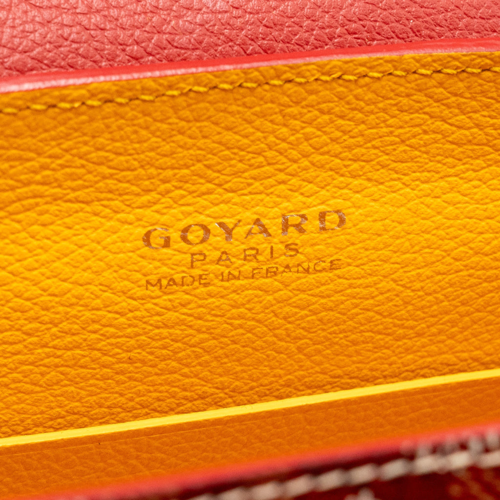 GOYARD MINI SAIGON SOUPLE BAG GOYARDINE CANVAS/CALFSKIN RED SHW