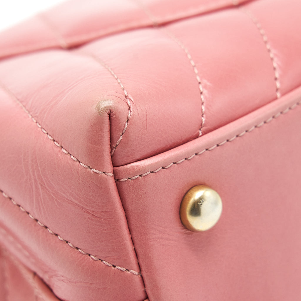 CHANEL SMALL COCO HANDLE CHEVRON CALFSKIN WITH LIZARD HANDLE PINK GHW