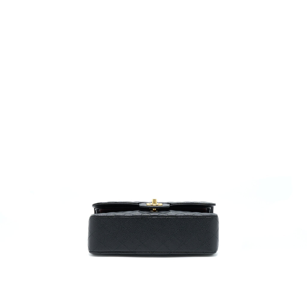 CHANEL SMALL CLASSIC FLAP BAG CAVIAR BLACK GHW(MICROCHIP)