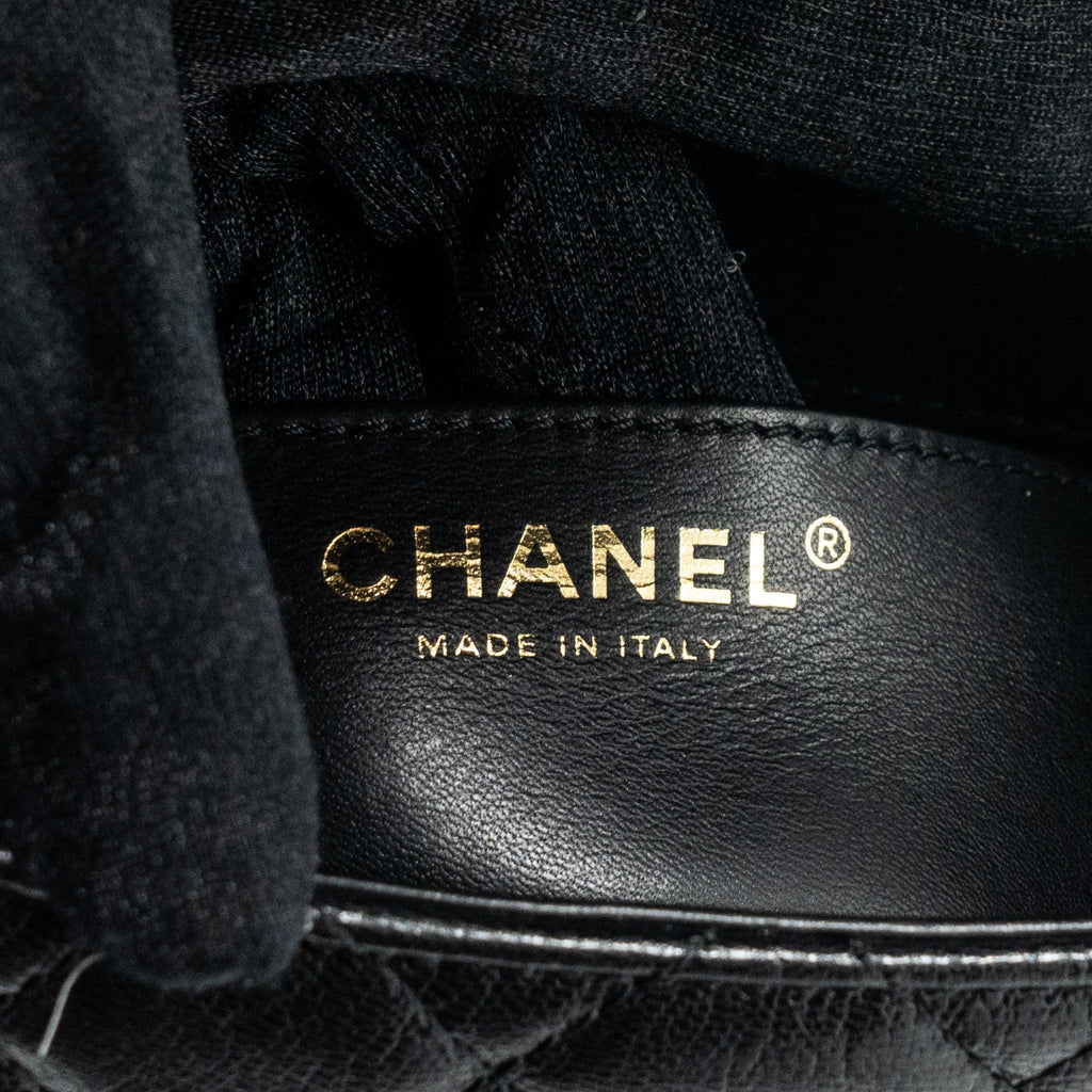 CHANEL 22K RETRO NEW SQUARE LARGE FLAP BAG GOATSKIN BLACK GHW (MICROCHIP)