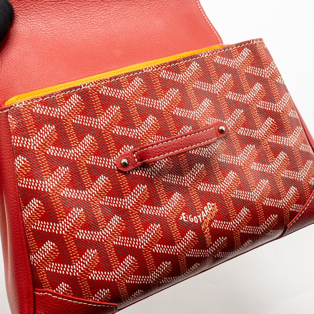 GOYARD MINI SAIGON SOUPLE BAG GOYARDINE CANVAS/CALFSKIN RED SHW