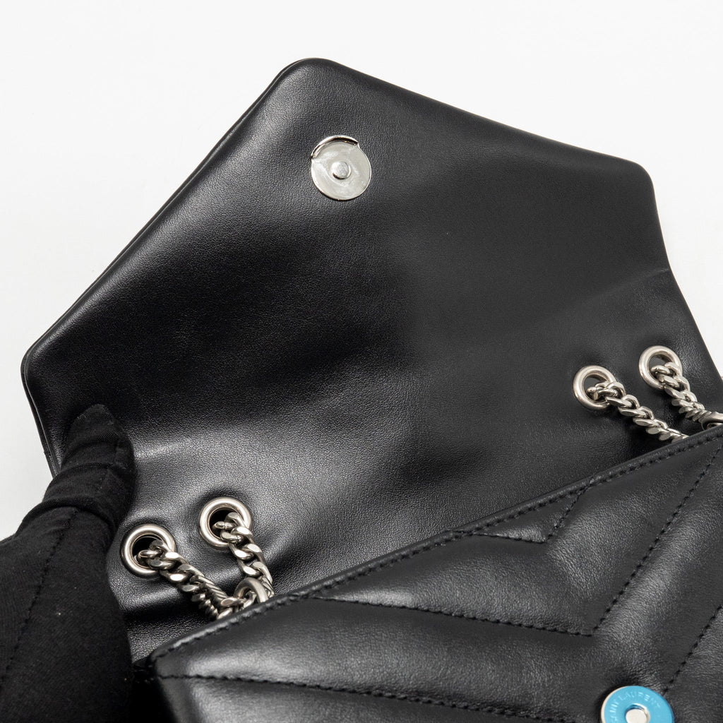 SAINT LAURENT/YSL SMALL LOULOU BAG CALFSKIN BLACK SHW