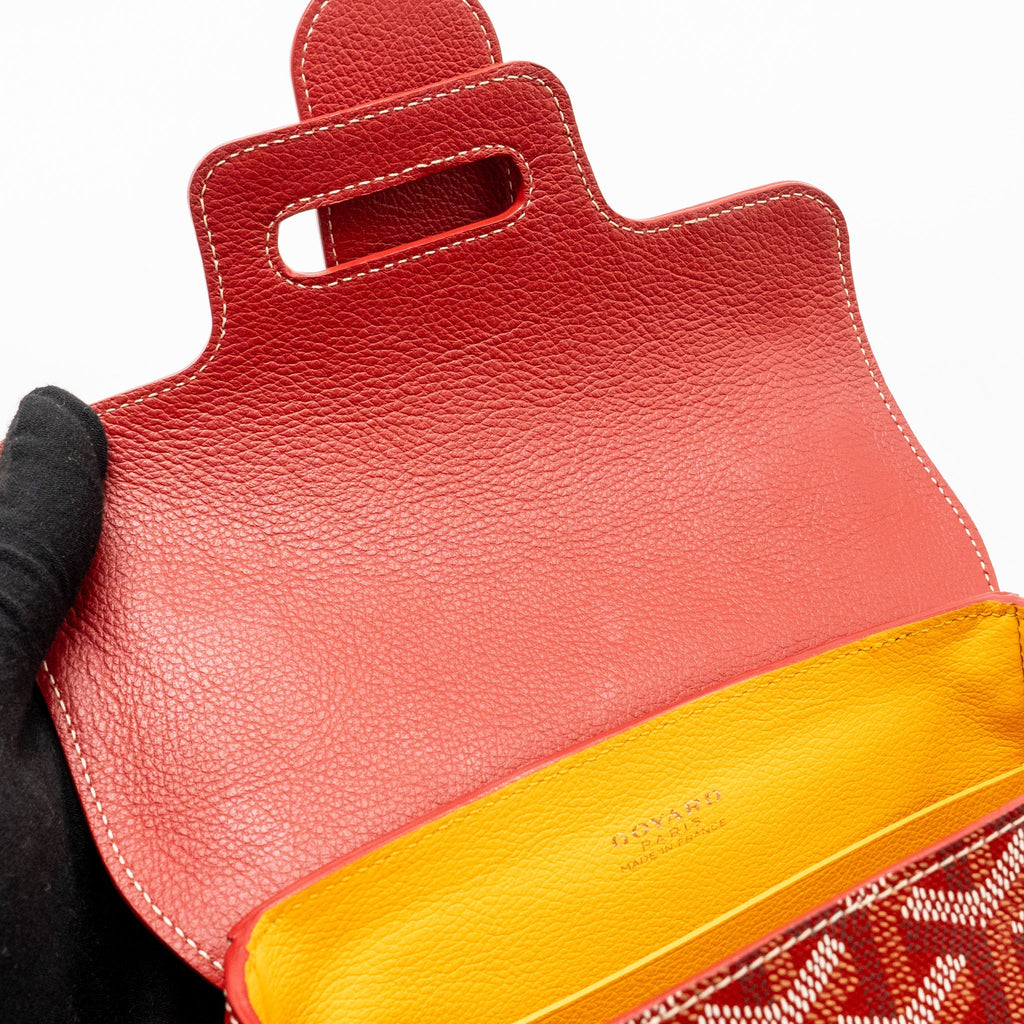 GOYARD MINI SAIGON SOUPLE BAG GOYARDINE CANVAS/CALFSKIN RED SHW
