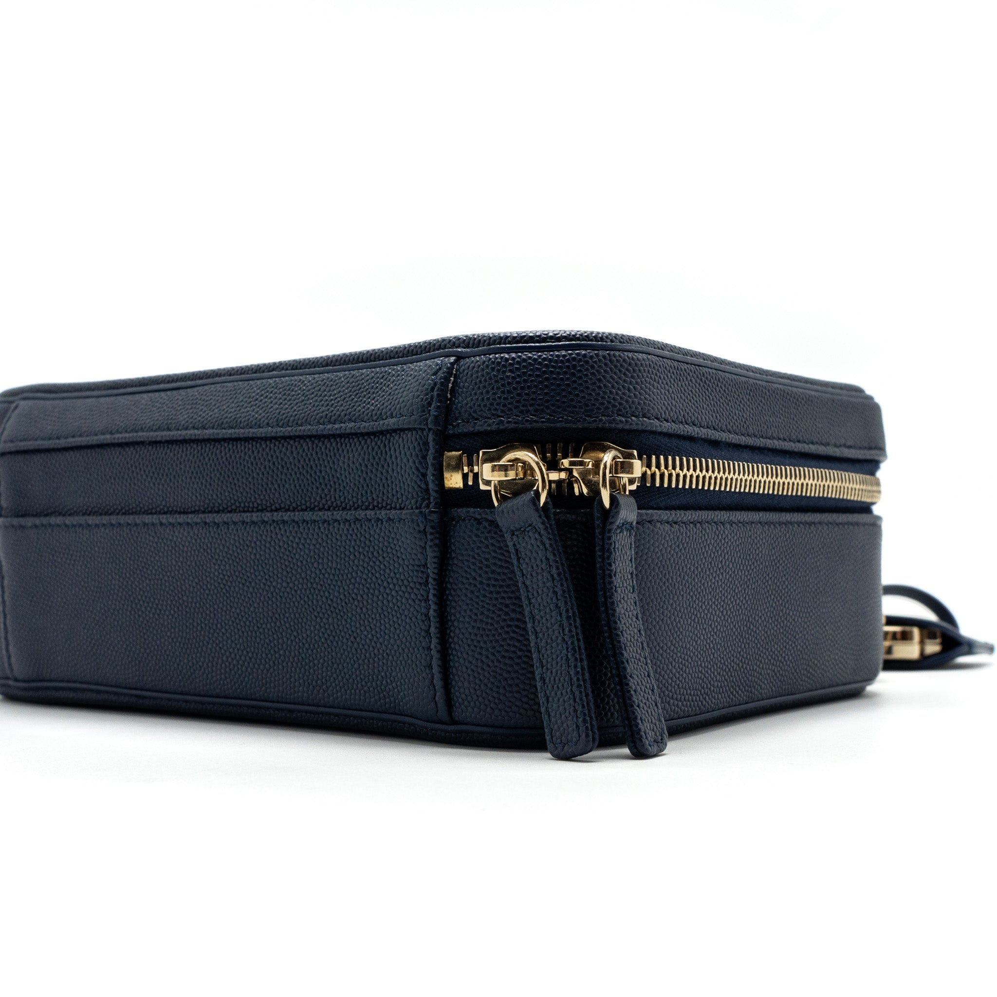CHANEL FILIGREE CAMERA BAG CAVIAR DARK BLUE LGHW