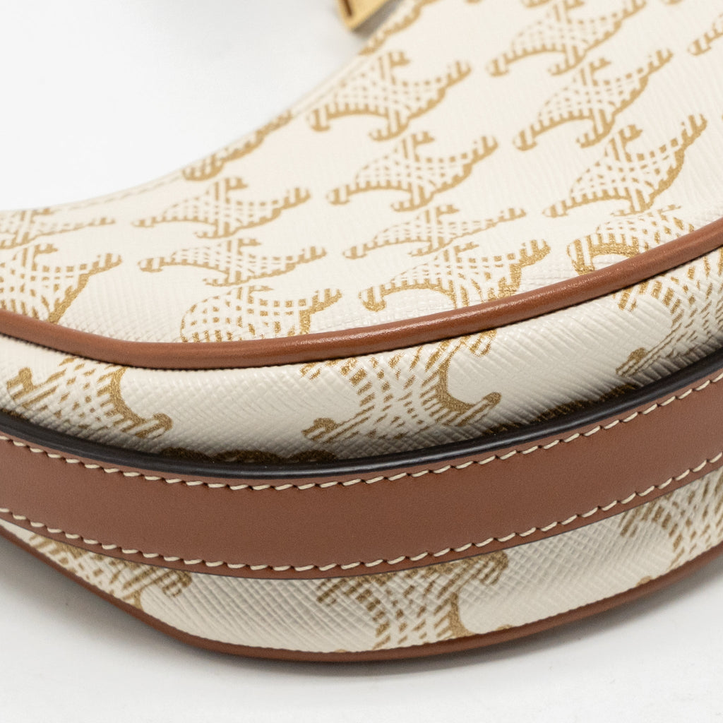 CELINE MINI AVA BAG TRIOMPHE CANVAS/CALFSKIN WHITE/BROWN GHW