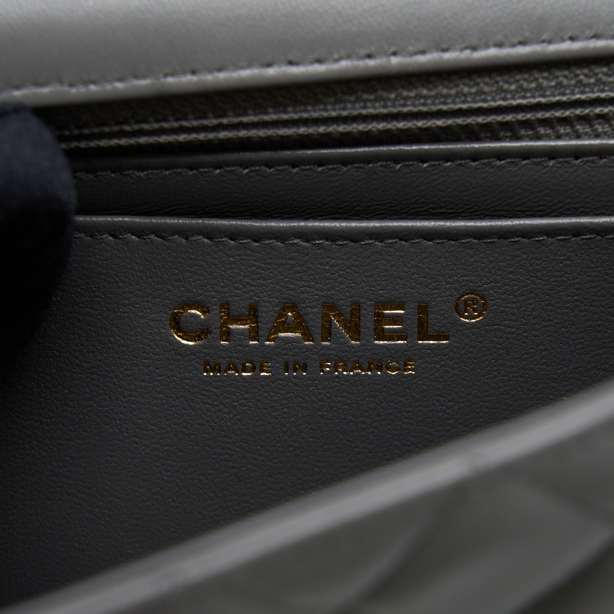 CHANEL 22A MINI RECTANGULAR FLAP BAG LAMBSKIN GREY LGHW (MICROCHIP)