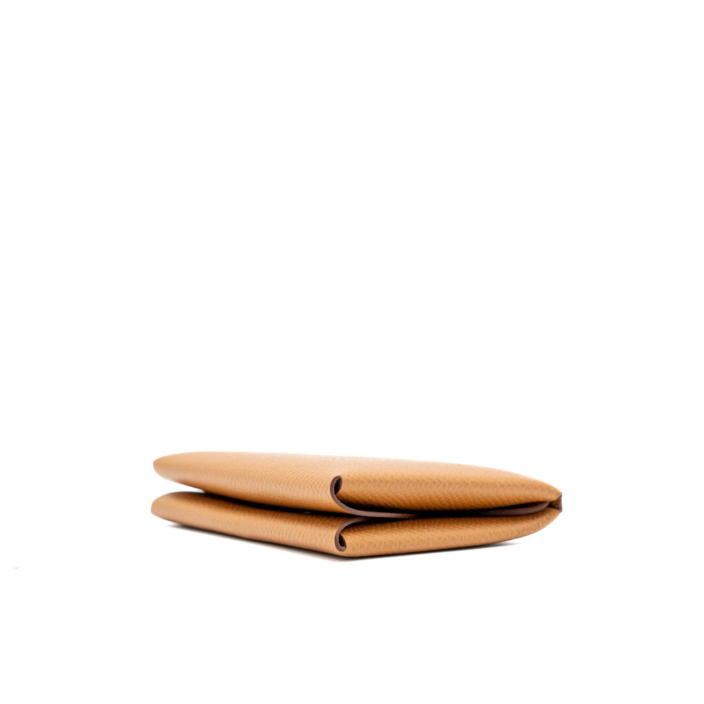 HERMES CALVI DUO CARDHOLDER EPSOM GOLD SHW