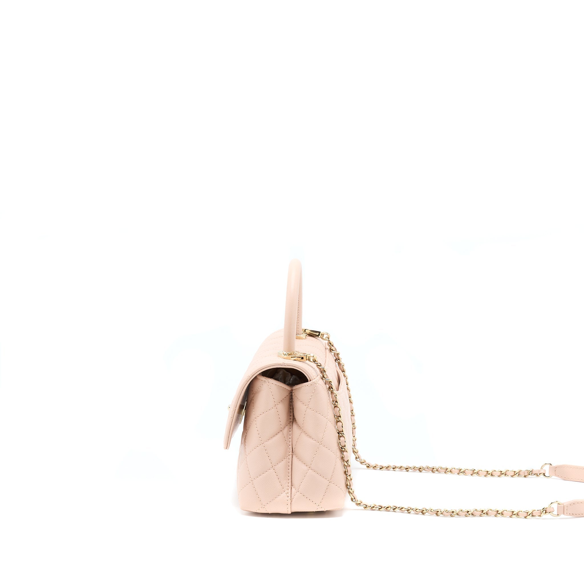 CHANEL 21A SMALL COCO HANDLE CAVIAR ND022 ROSE CLAIR / LIGHT PINK LGHW(MICROCHIP)