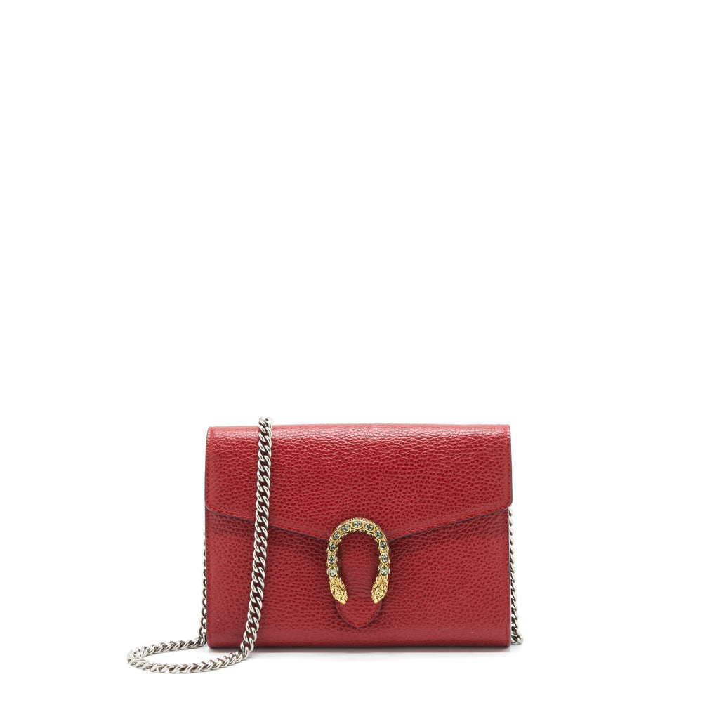 GUCCI DIONYSUS CHAIN WALLET RED GOLD/SLIVER HARDWARE