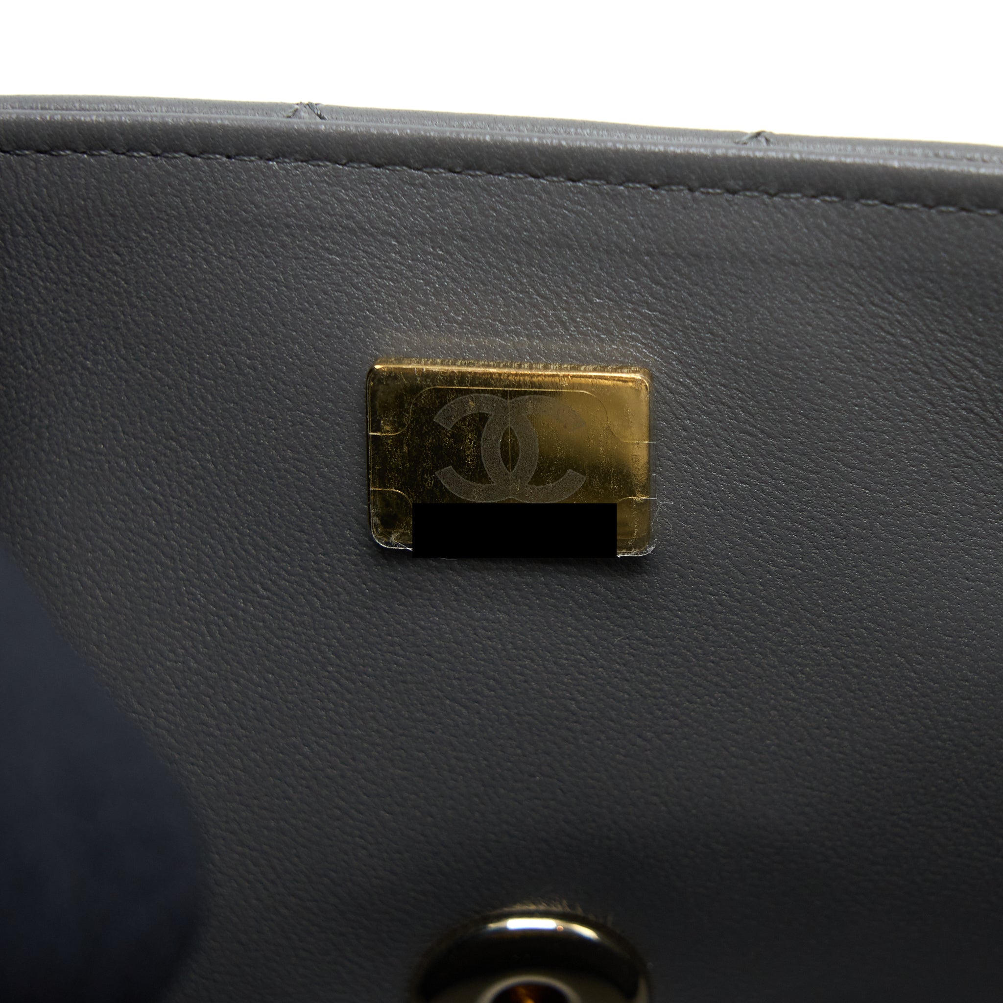 CHANEL 22A MINI RECTANGULAR FLAP BAG LAMBSKIN GREY LGHW (MICROCHIP)