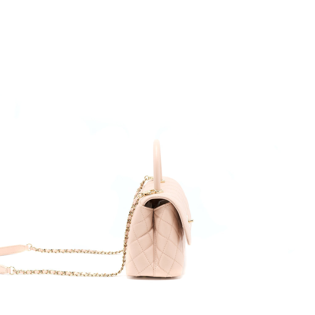 CHANEL 21A SMALL COCO HANDLE CAVIAR ND022 ROSE CLAIR / LIGHT PINK LGHW(MICROCHIP)