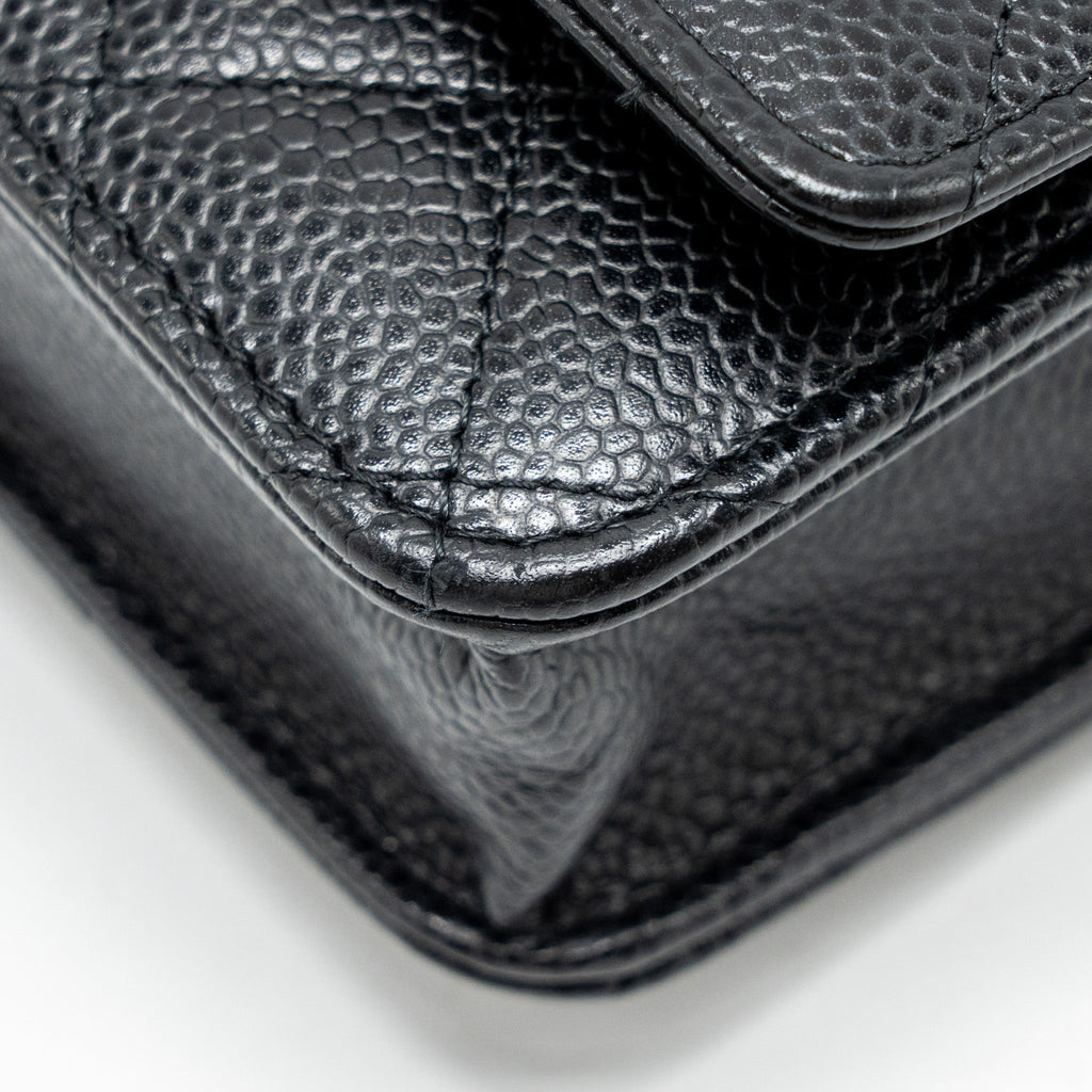 CHANEL CLASSIC WALLET ON CHAIN CAVIAR BLACK GHW