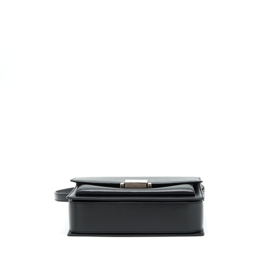 SAINT LAURENT/YSL BELLACHASSE CALFSKIN BLACK RUTHENIUM SLIVER HARDWARE