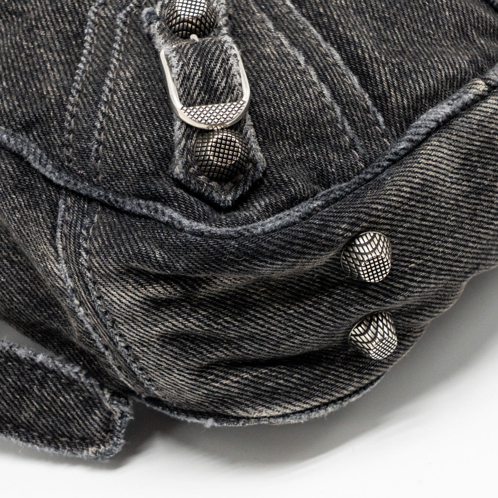 BALENCIAGA LE CAGOLE CROSSBODY BAG DENIM BLACK SHW