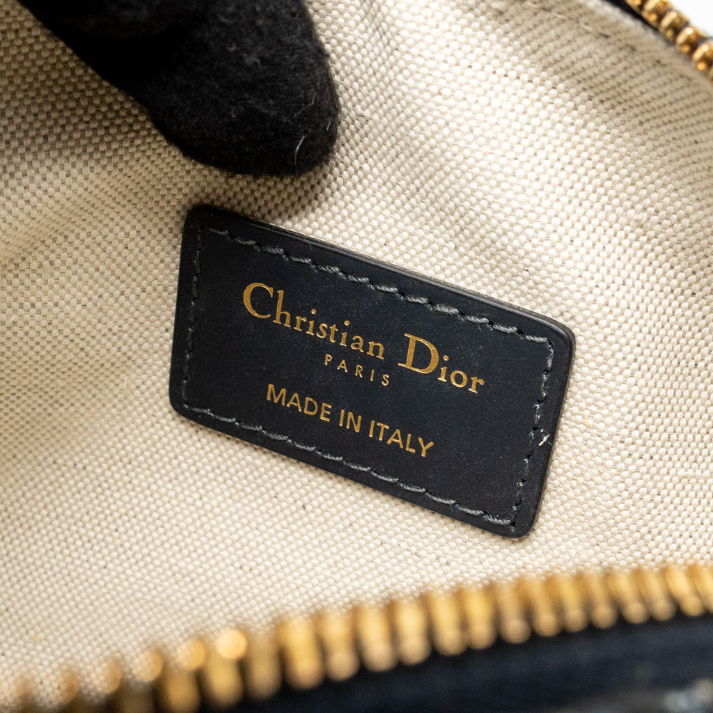 DIOR GROOVE 17 BAG NANO BLUE OBLIQUE CANVAS GHW
