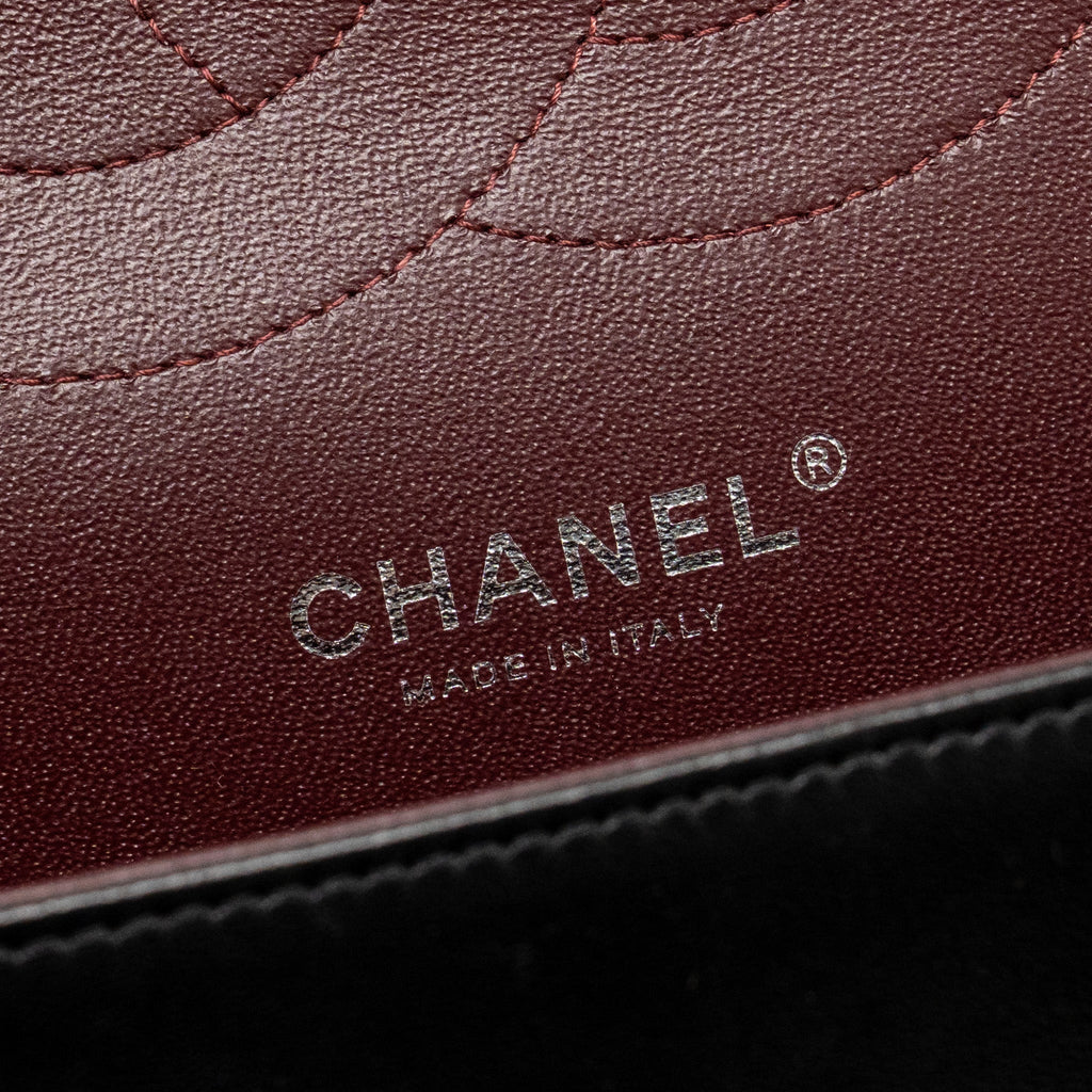 CHANEL JUMBO CLASSIC DOUBLE FLAP BAG LAMBSKIN BLACK SHW