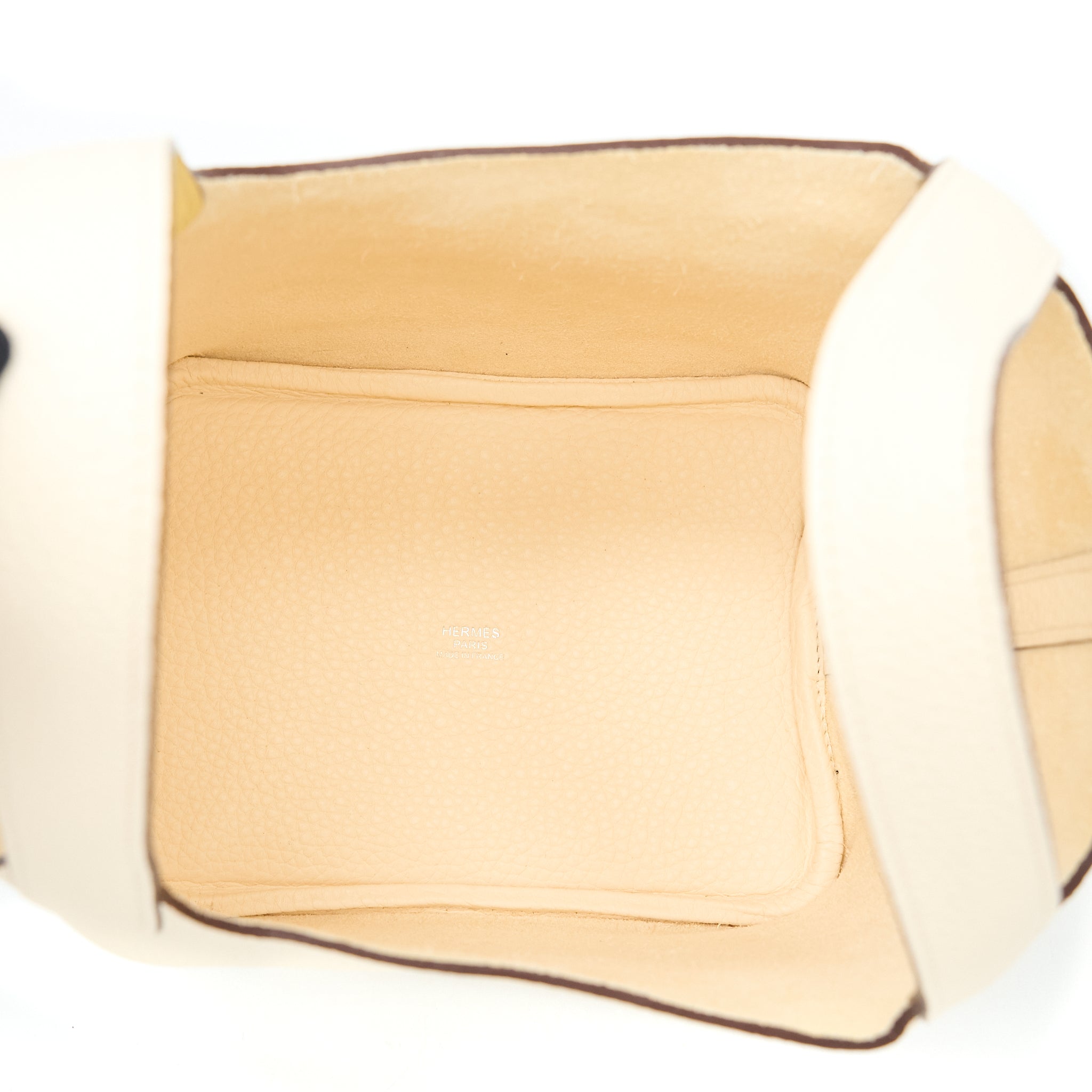 HERMES PICOTIN 18 LOCK BAG CLEMENCE NATA/JAUNE POUSSIN SHW