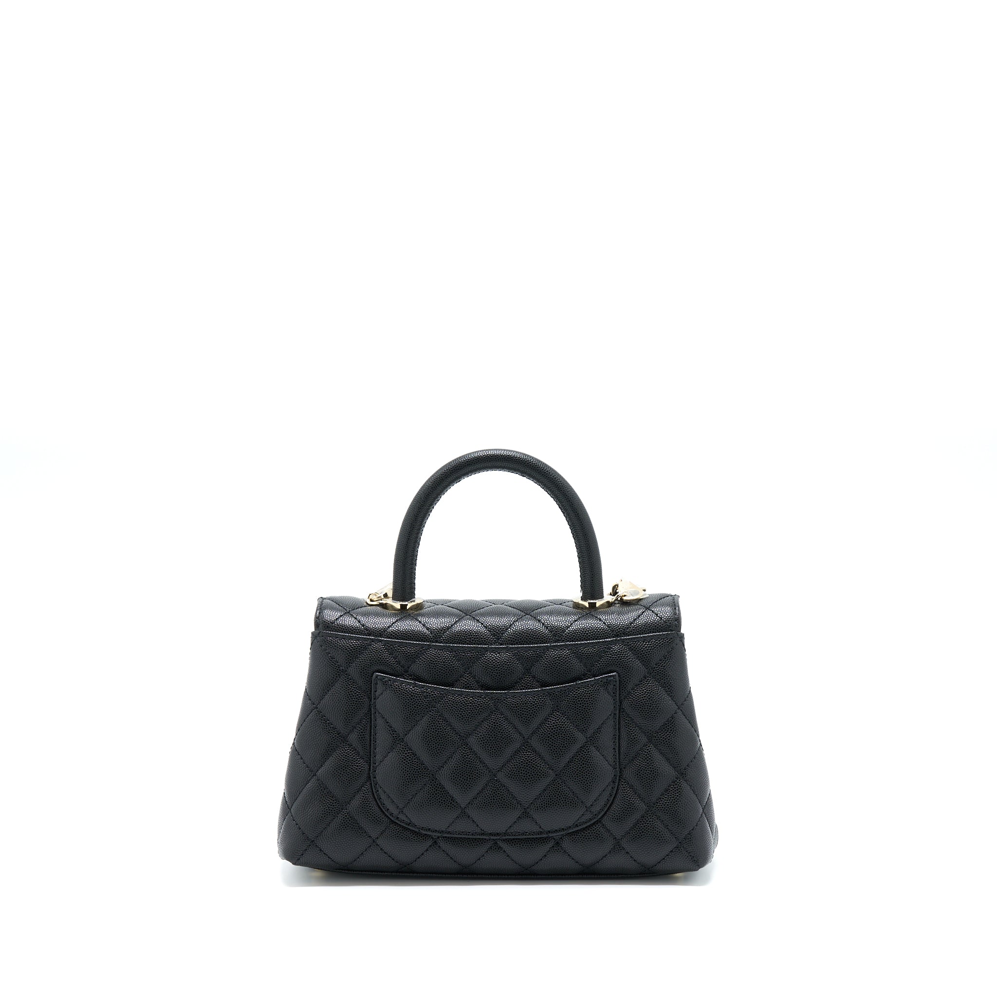 CHANEL SMALL COCO HANDLE CAVIAR BLACK LGHW (MICROCHIP)