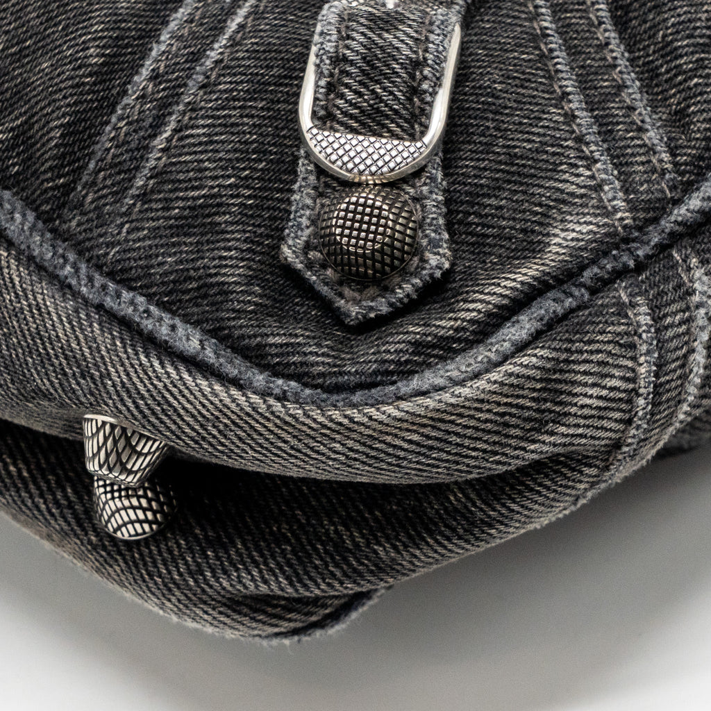 BALENCIAGA LE CAGOLE CROSSBODY BAG DENIM BLACK SHW