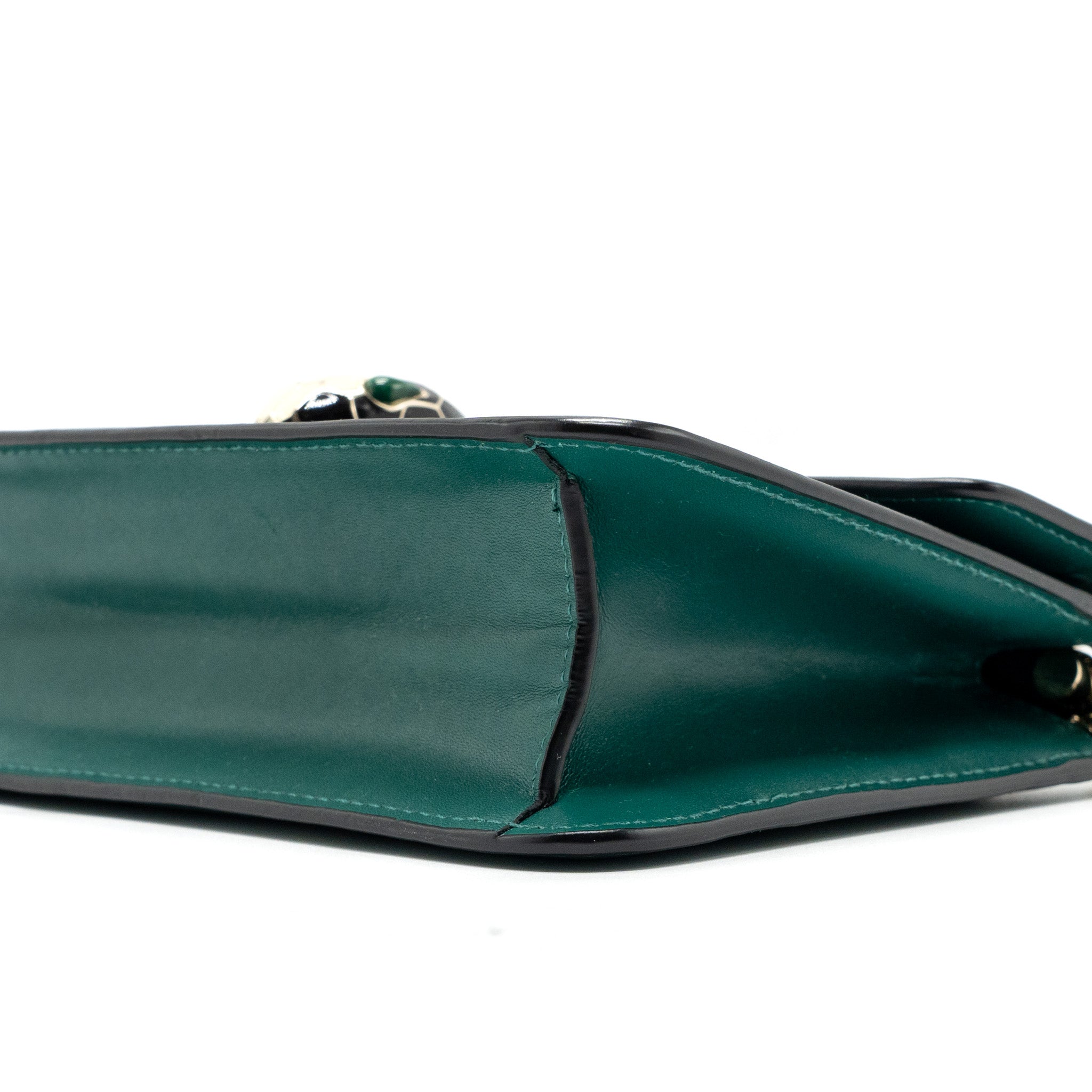 BVLGARI SERPENTI FOREVER CHAIN BAG CALFSKIN GREEN LGHW
